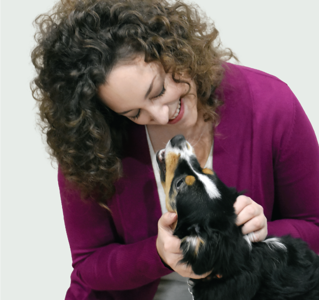 Picture of shop owner, Rachel, and her dog Piper