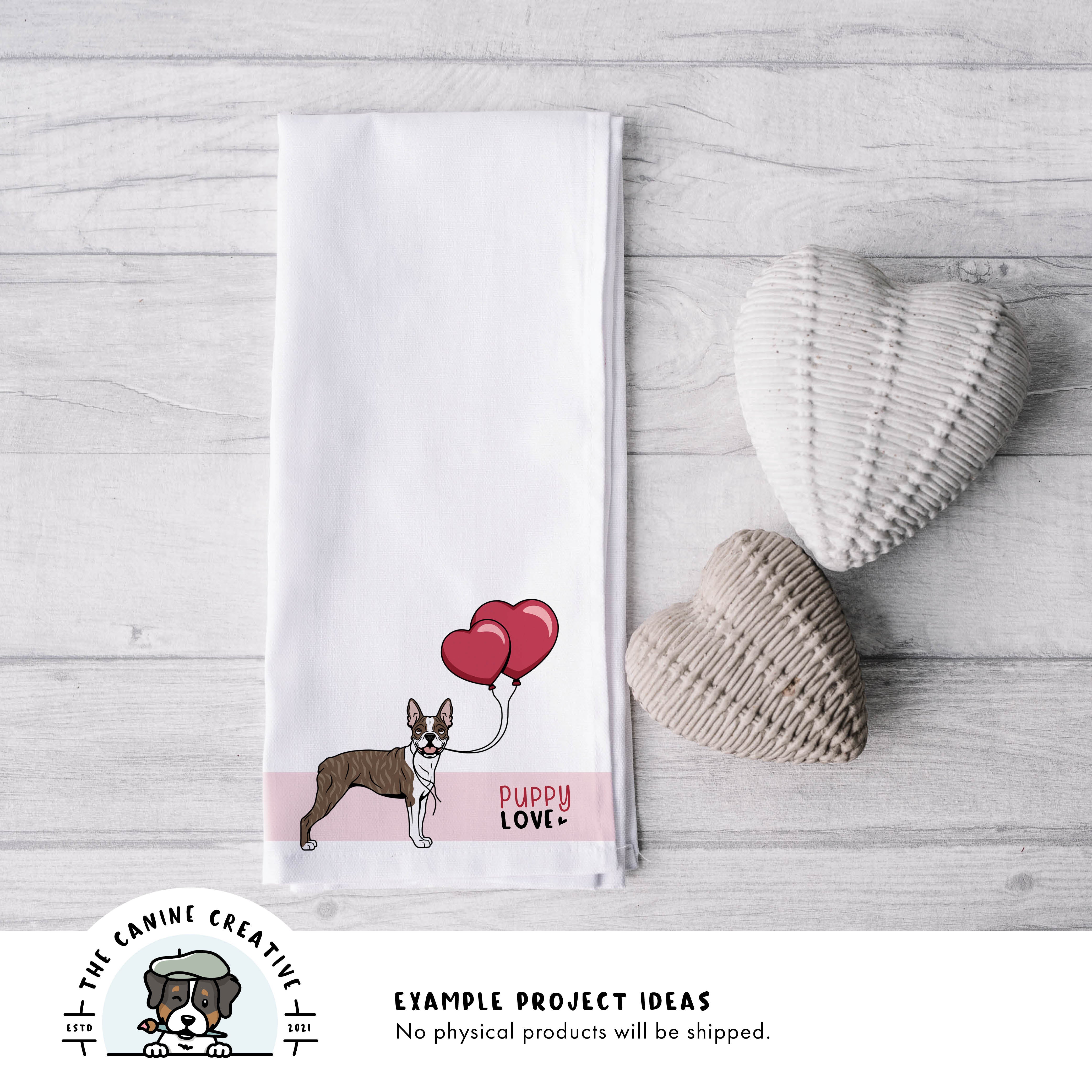 Example project idea showing design on a tea towel.