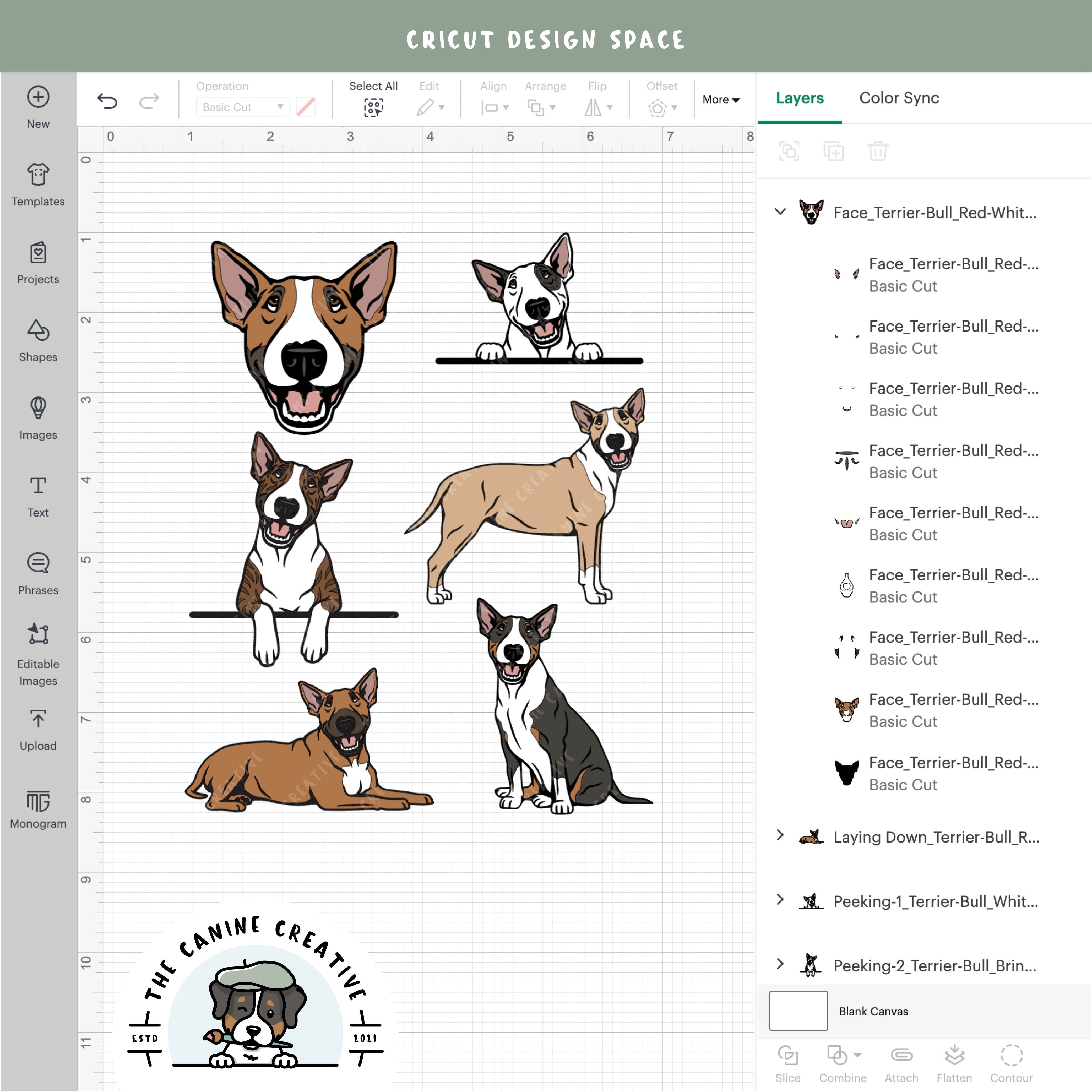 Screenshot showing design layers inside Cricut Design Space.