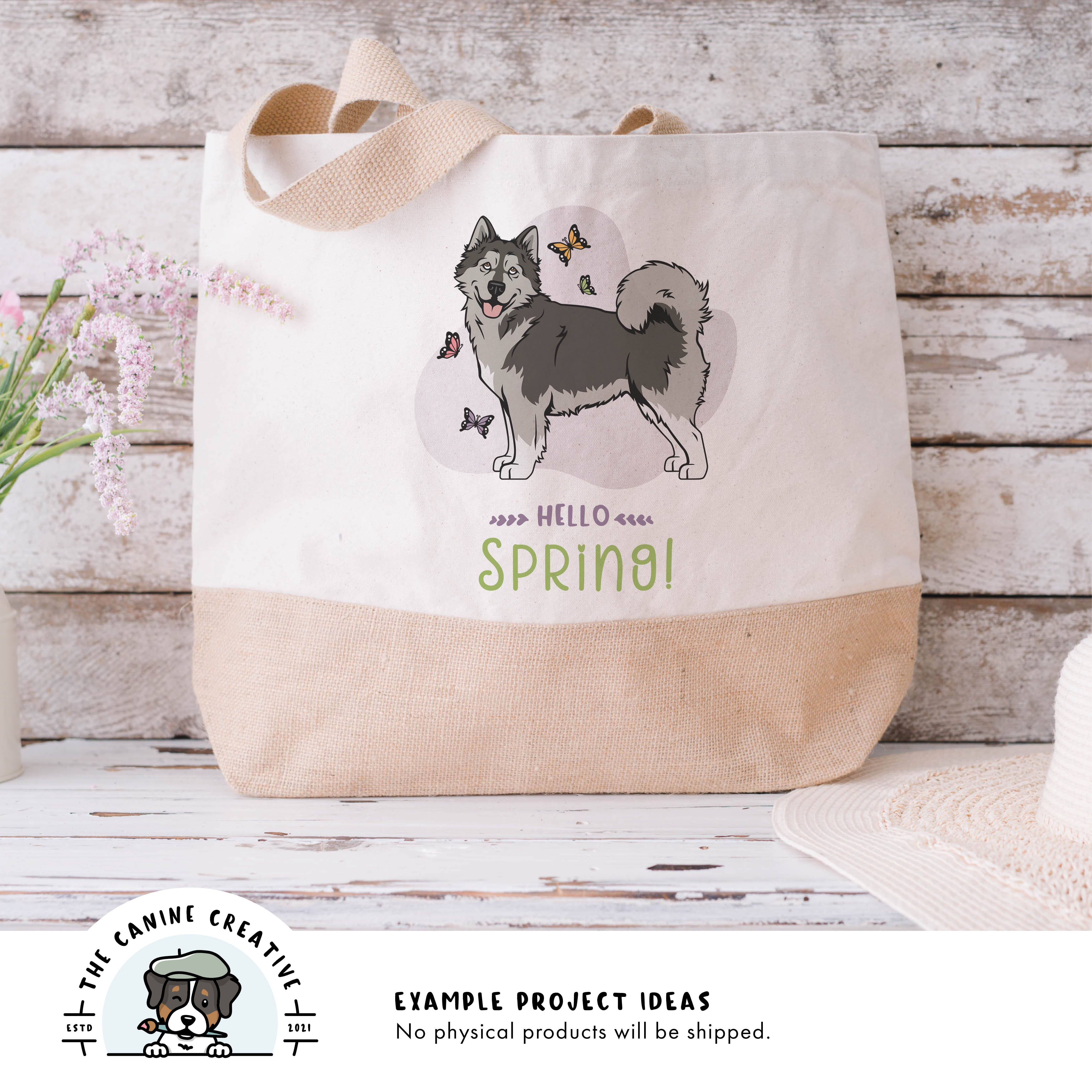 Example project idea showing design on a tote bag.