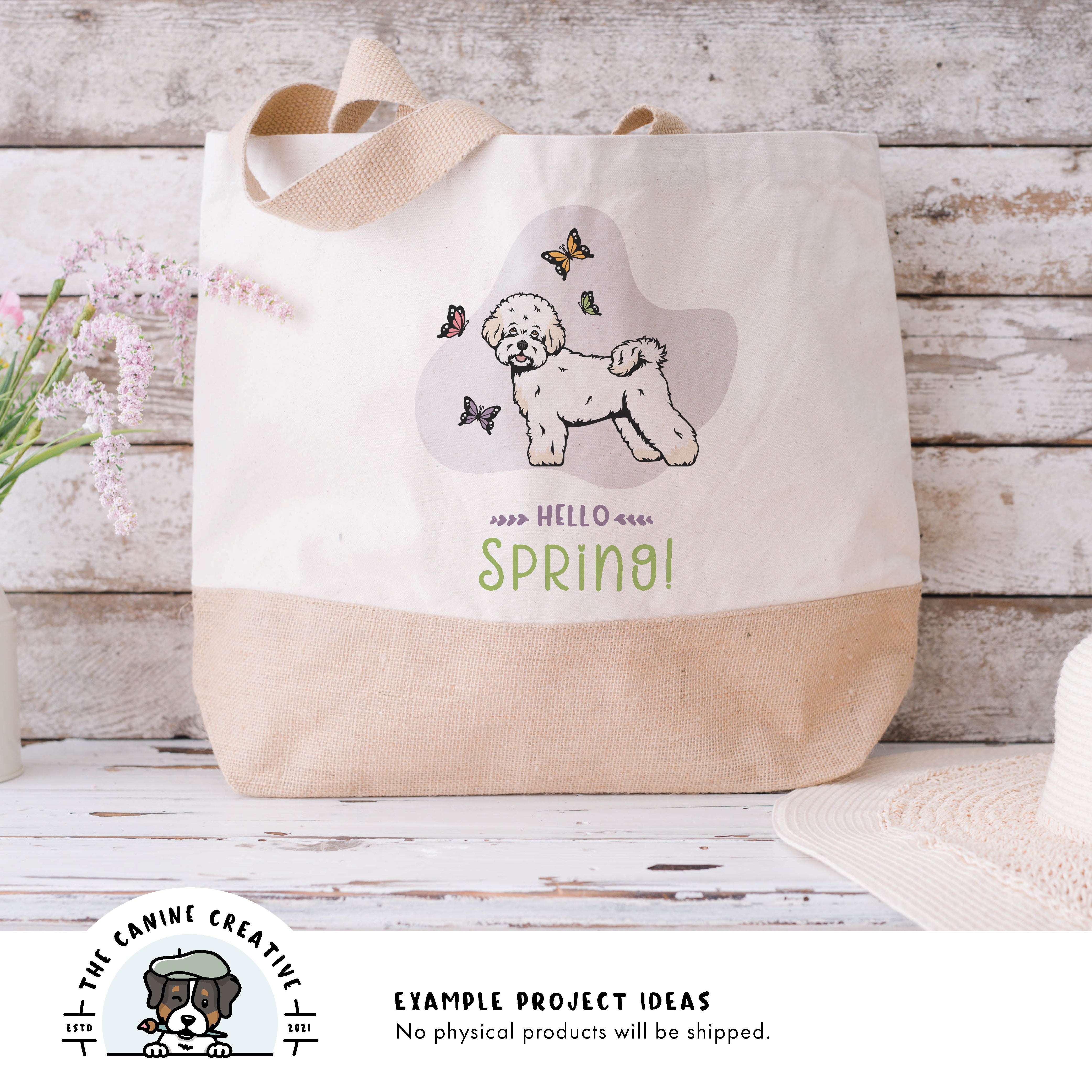 Example project idea showing design on a tote bag.