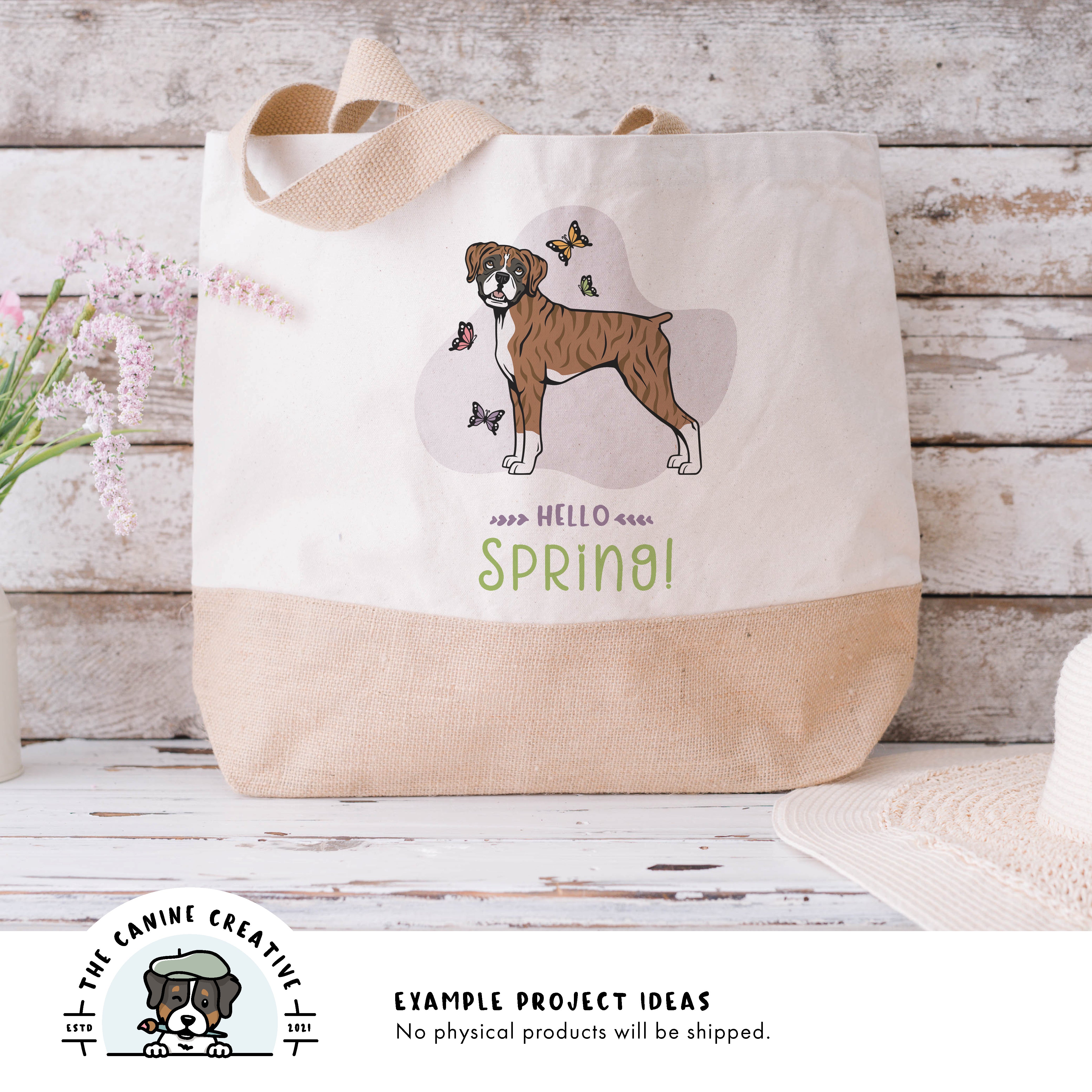 Example project idea showing design on a tote bag.