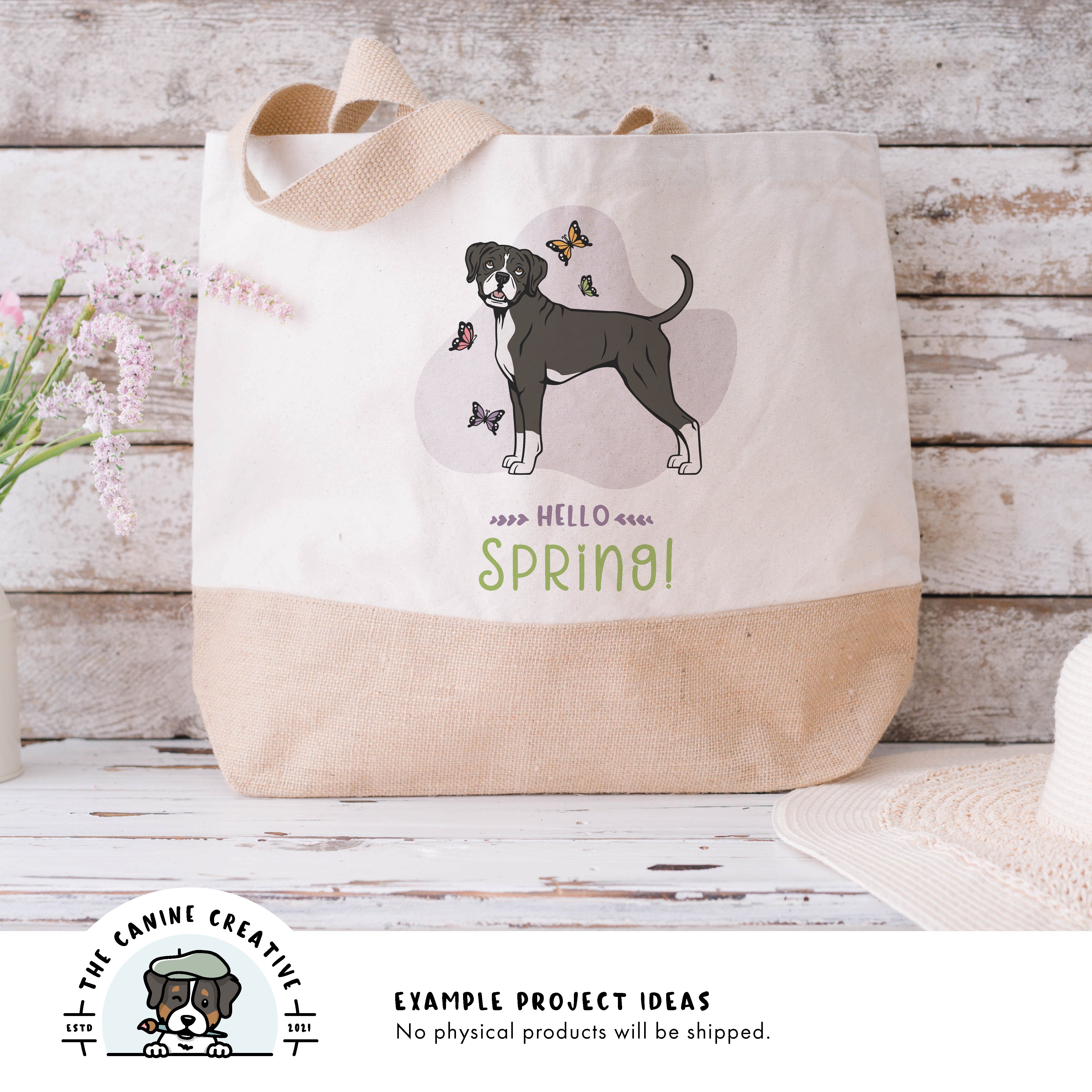 Example project idea showing design on a tote bag.