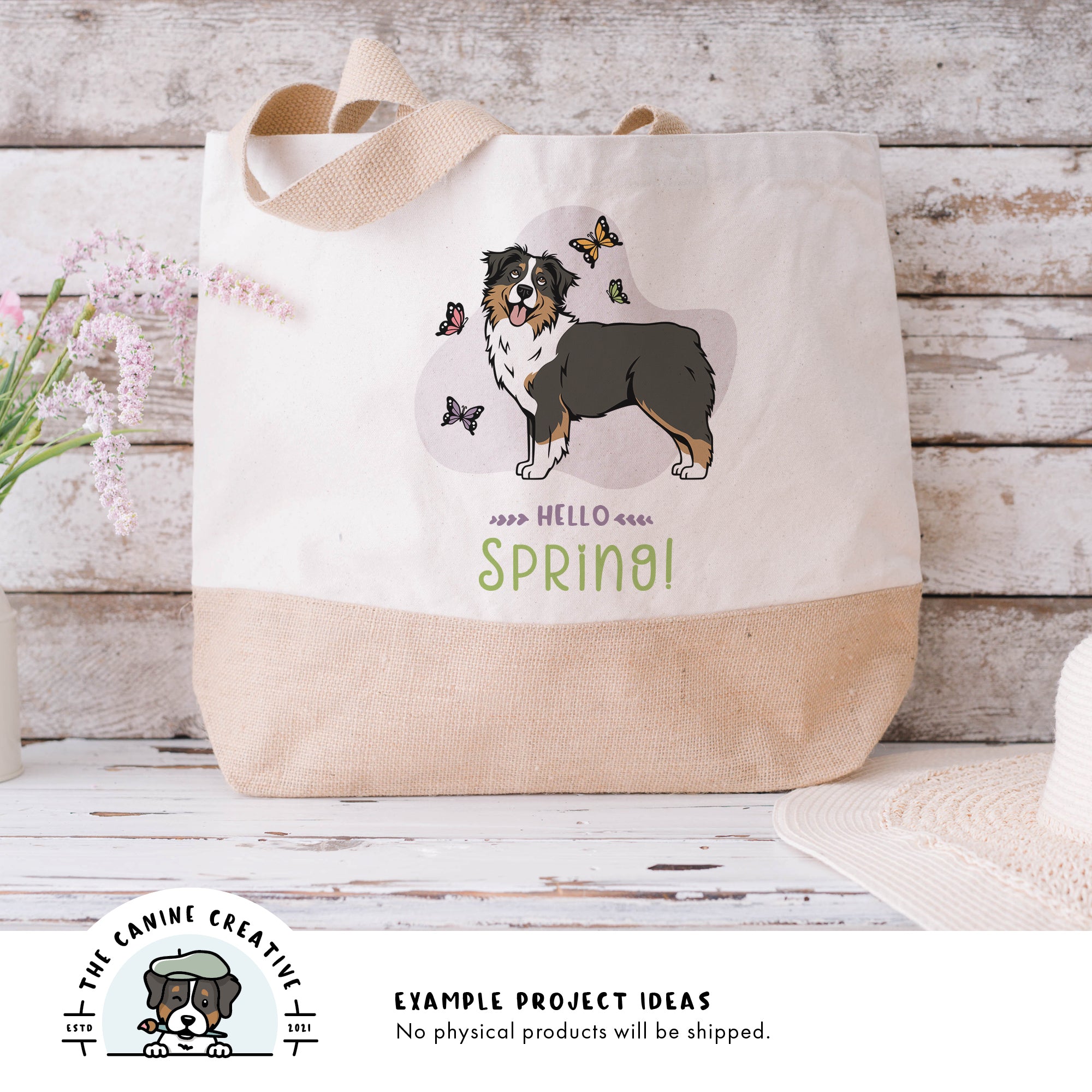 Example project idea showing design on a tote bag.