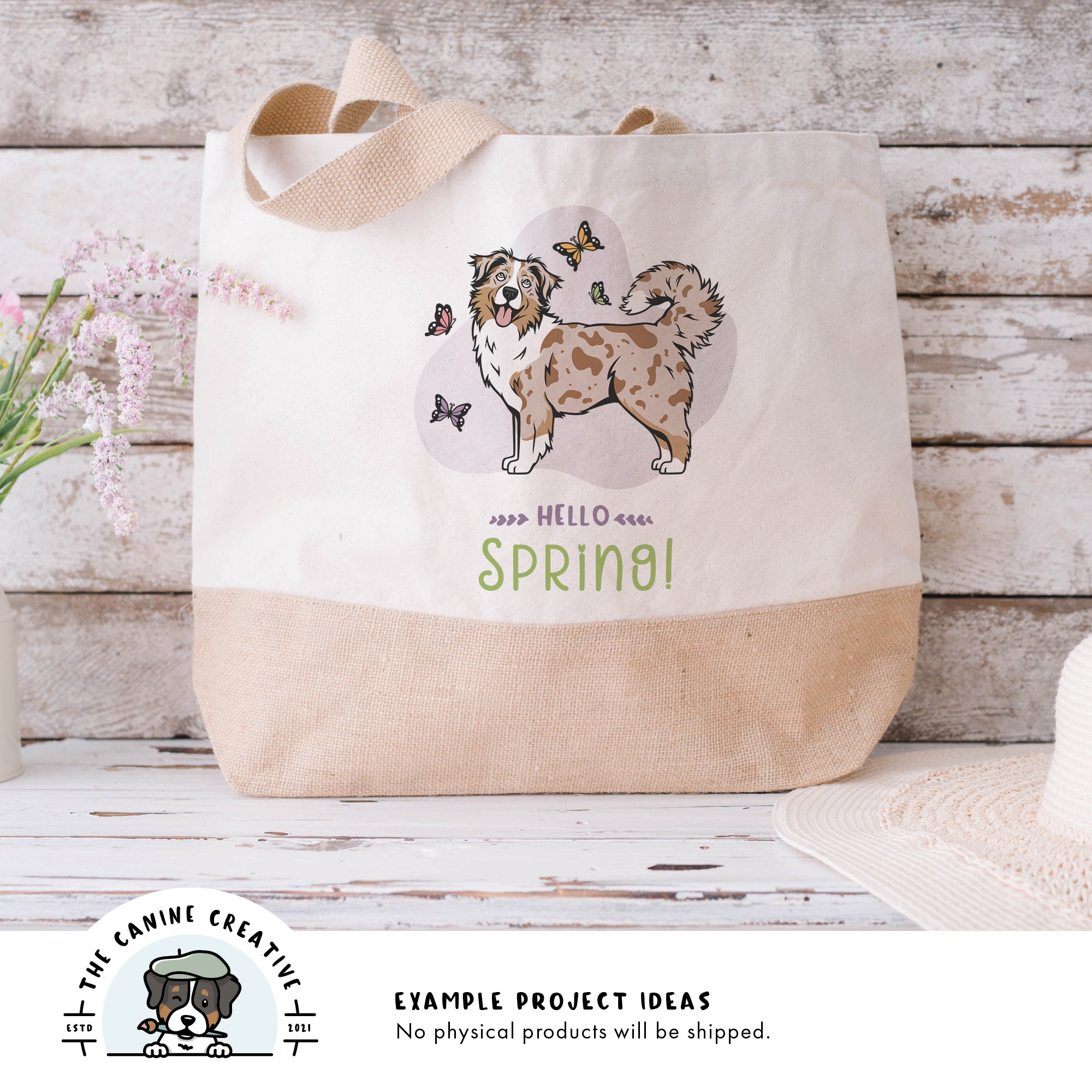 Example project idea showing design on a tote bag.