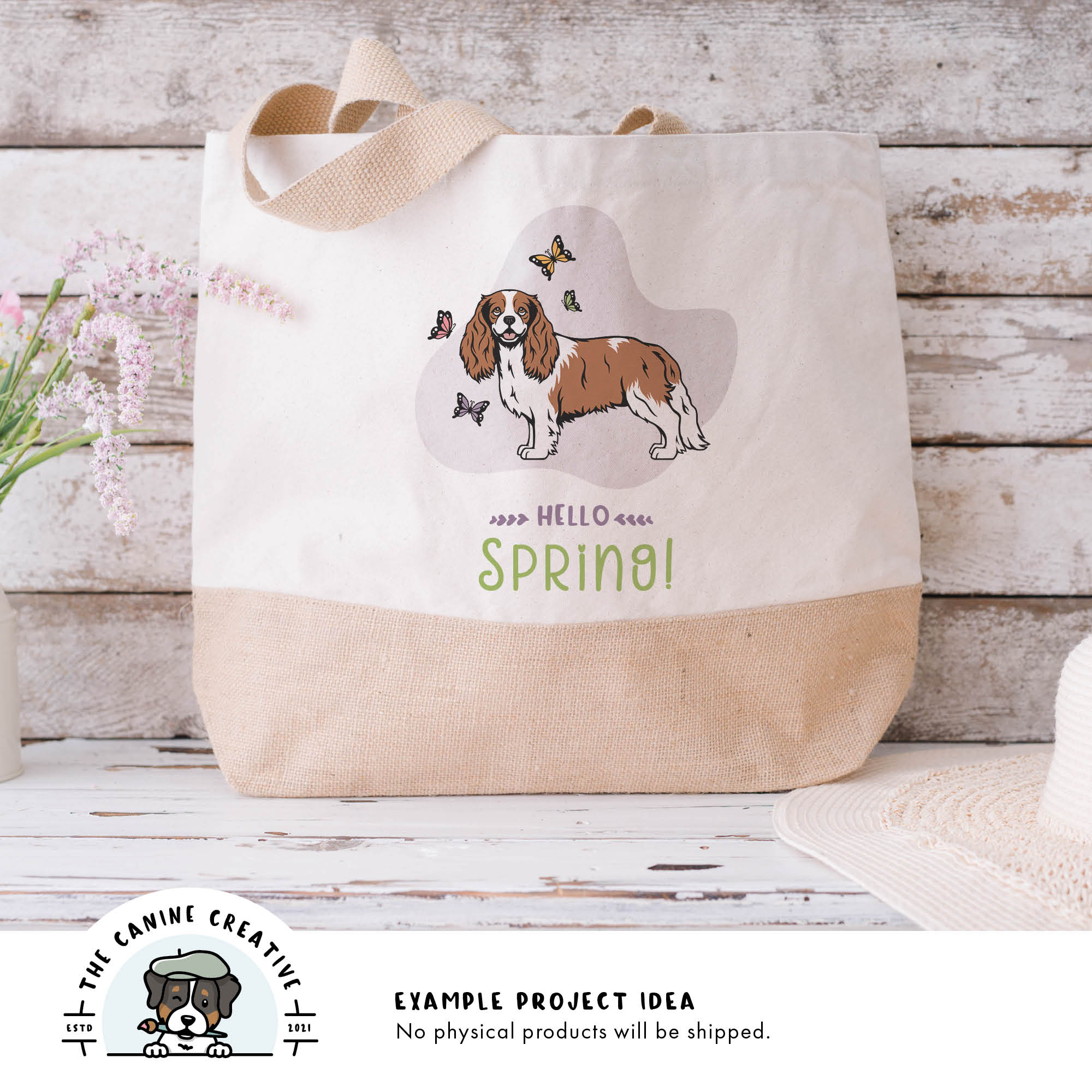 Example project idea showing design on a tote bag.