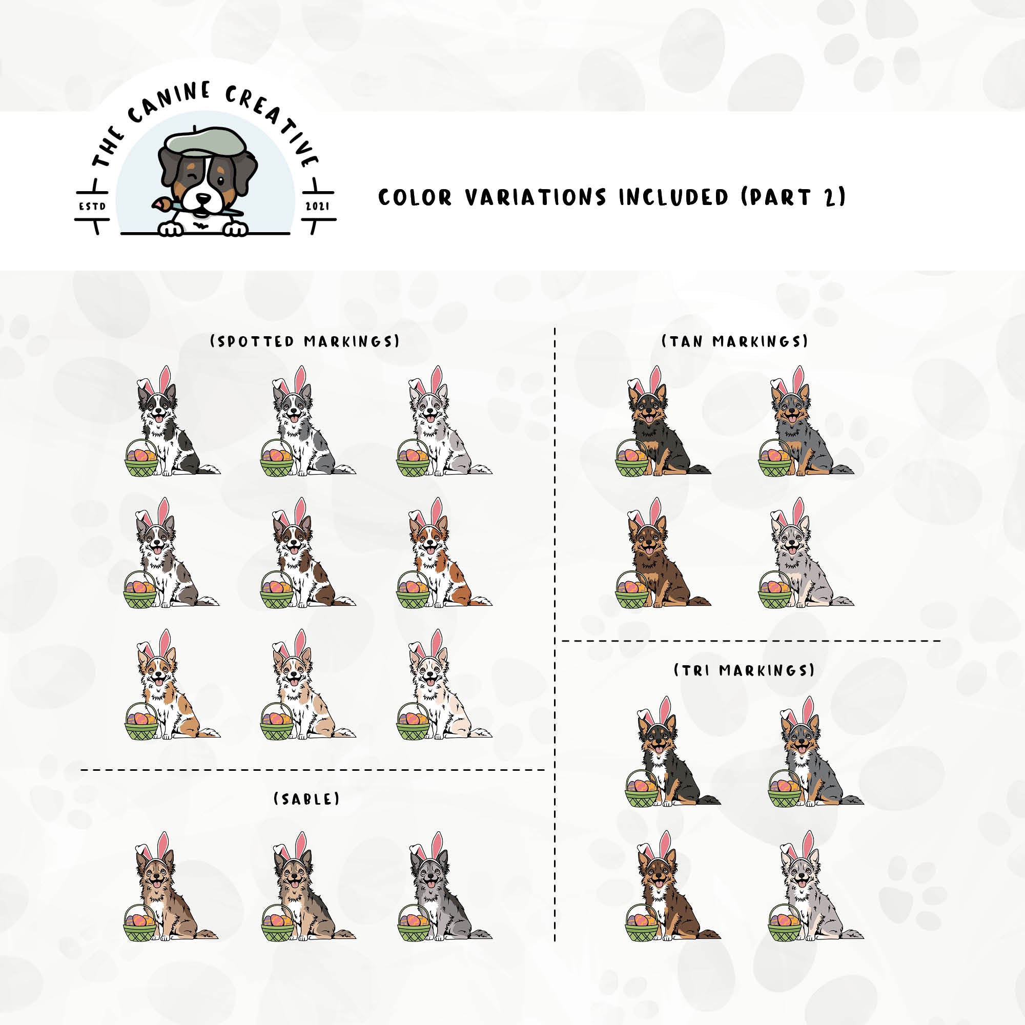 Part 2 of this design set features Chihuahuas with spotted, sable, tan, and tri-color markings.