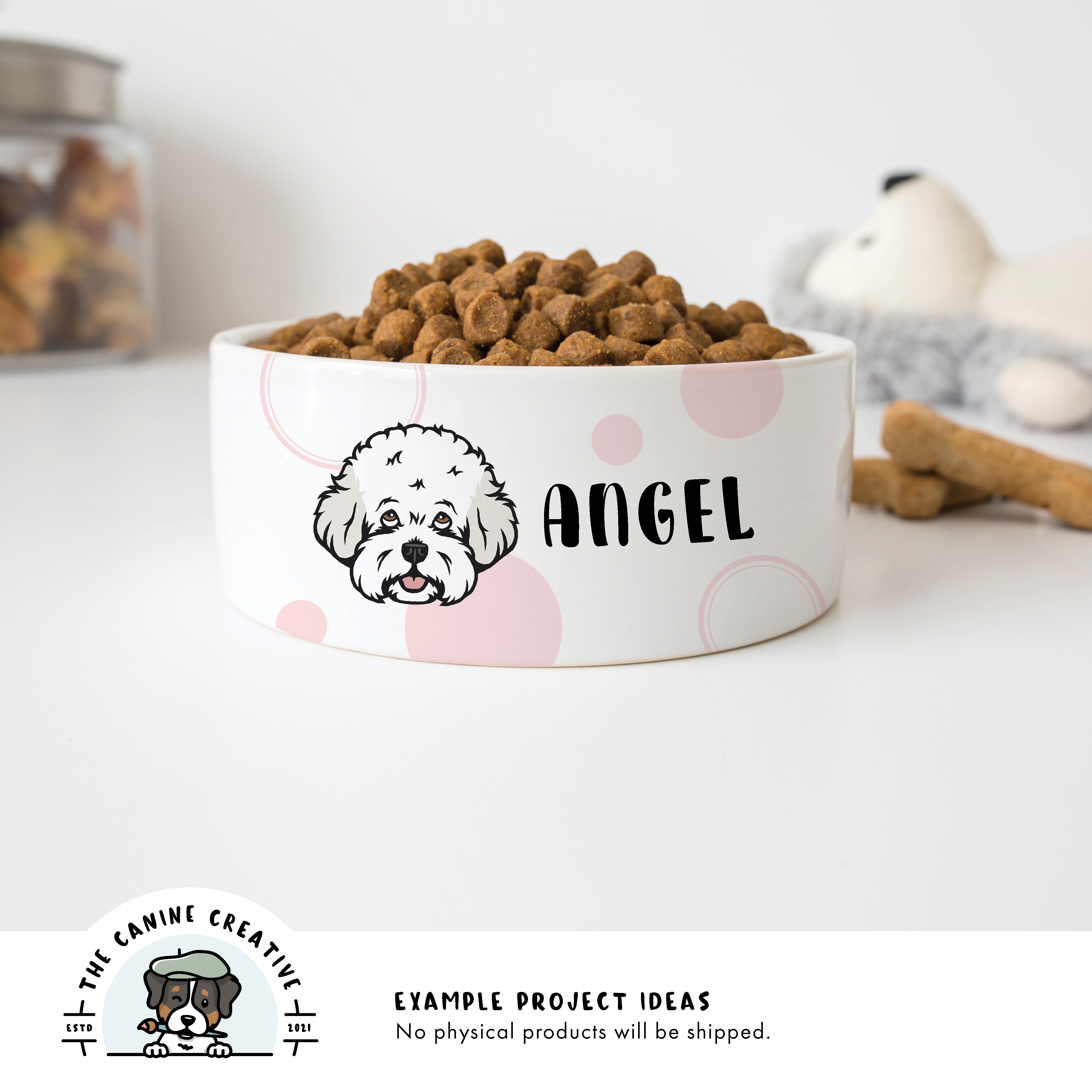 Example project idea showing design on a dog bowl.