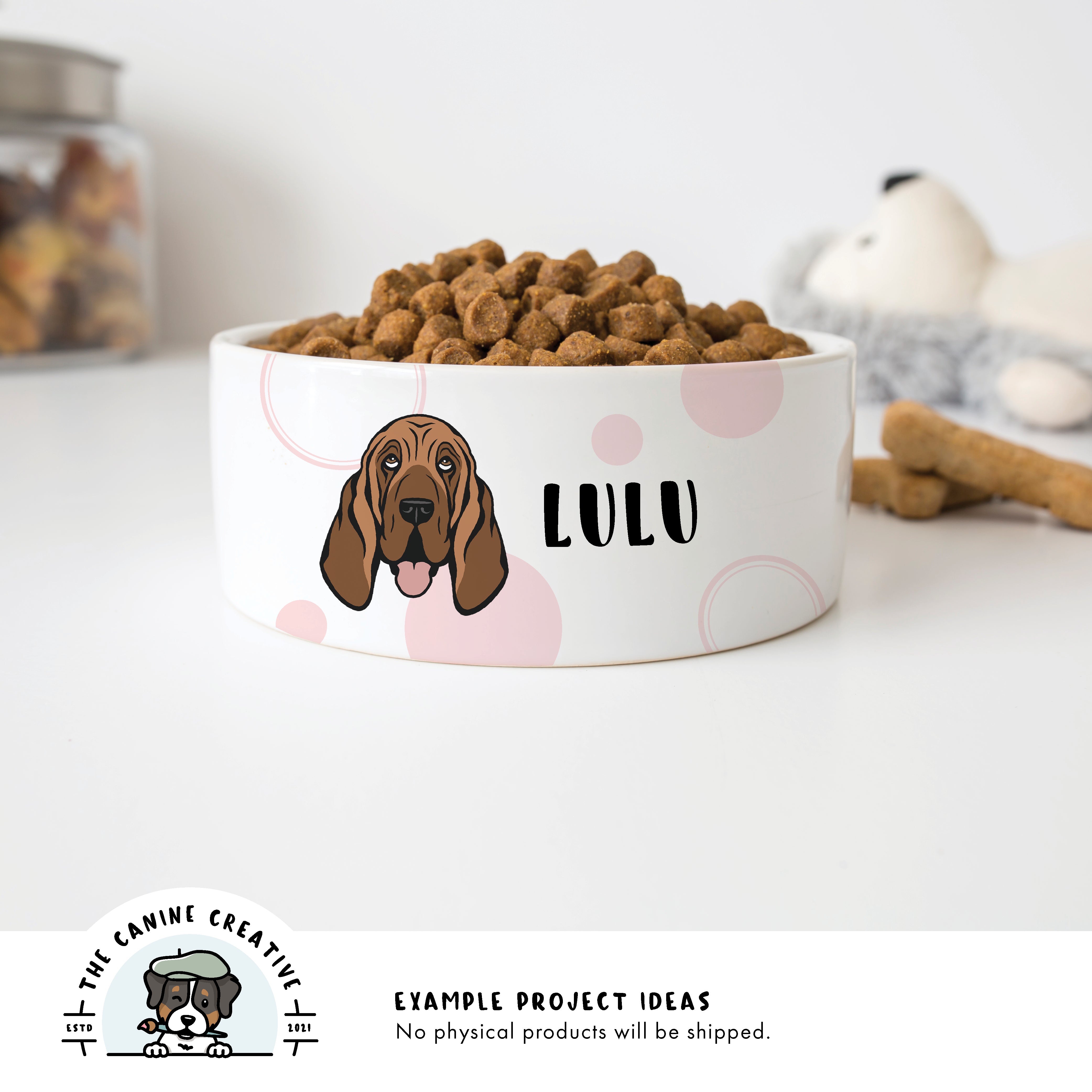 Example project idea showing design on a dog bowl.