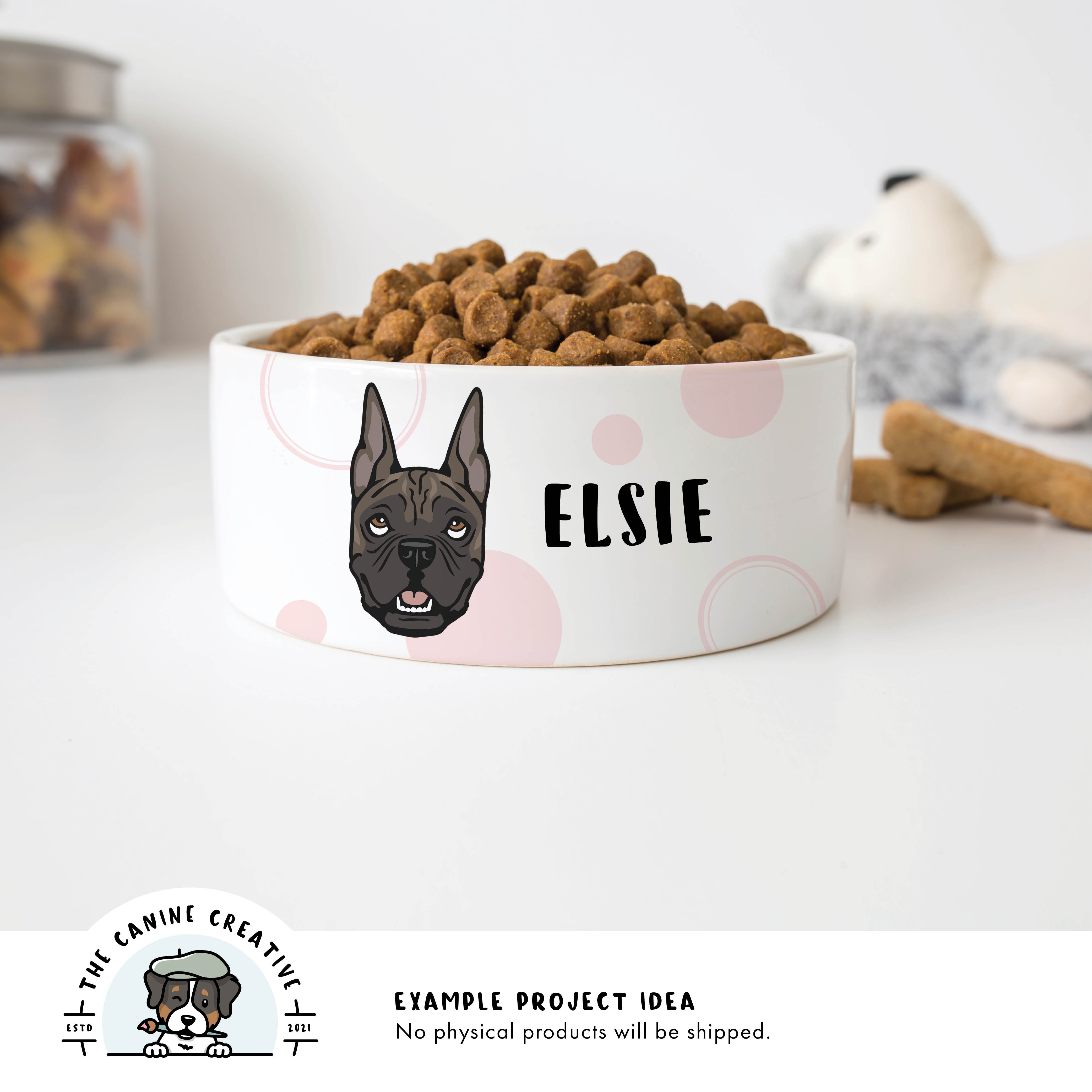 Example project idea showing design on a dog bowl.