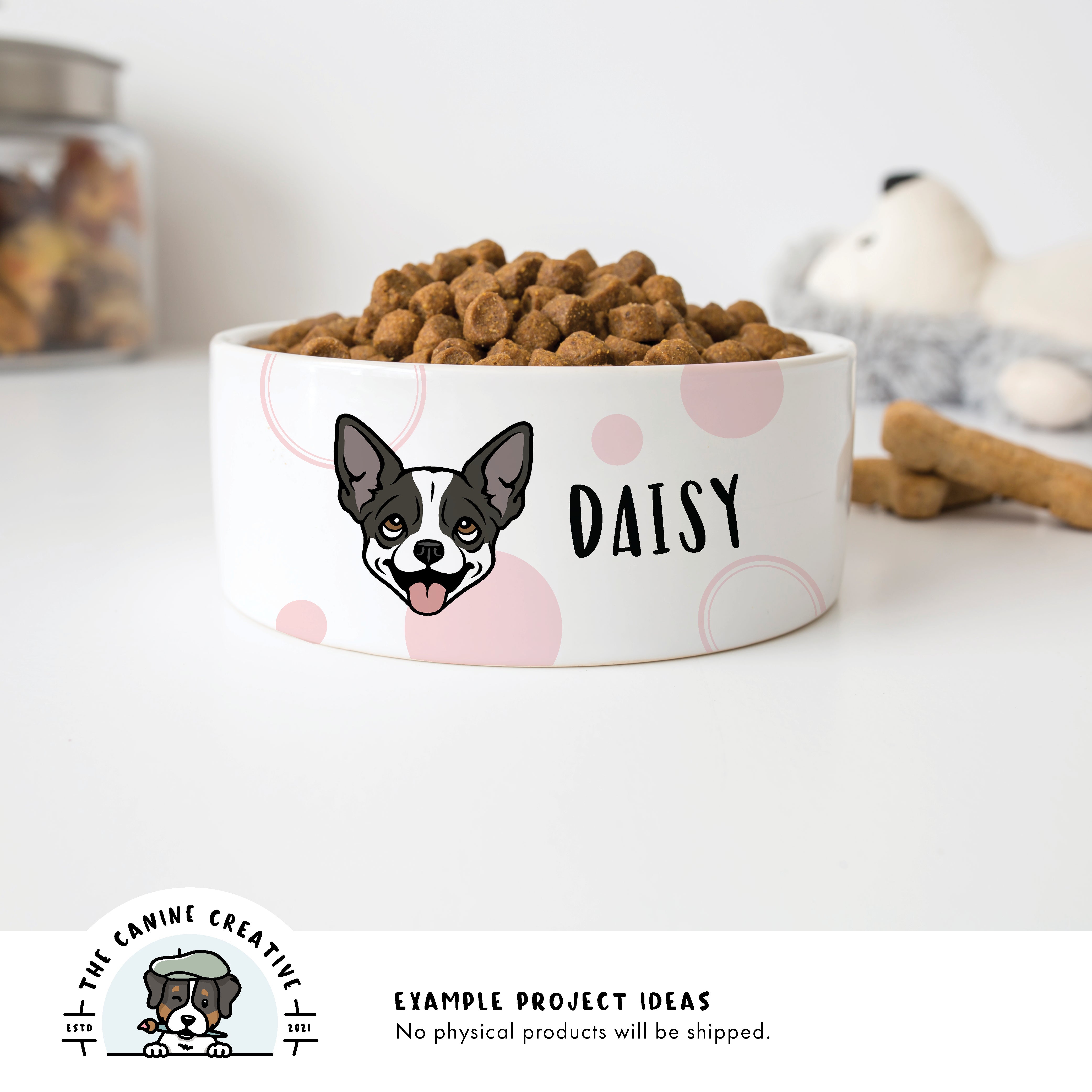 Example project idea showing design on a dog bowl.