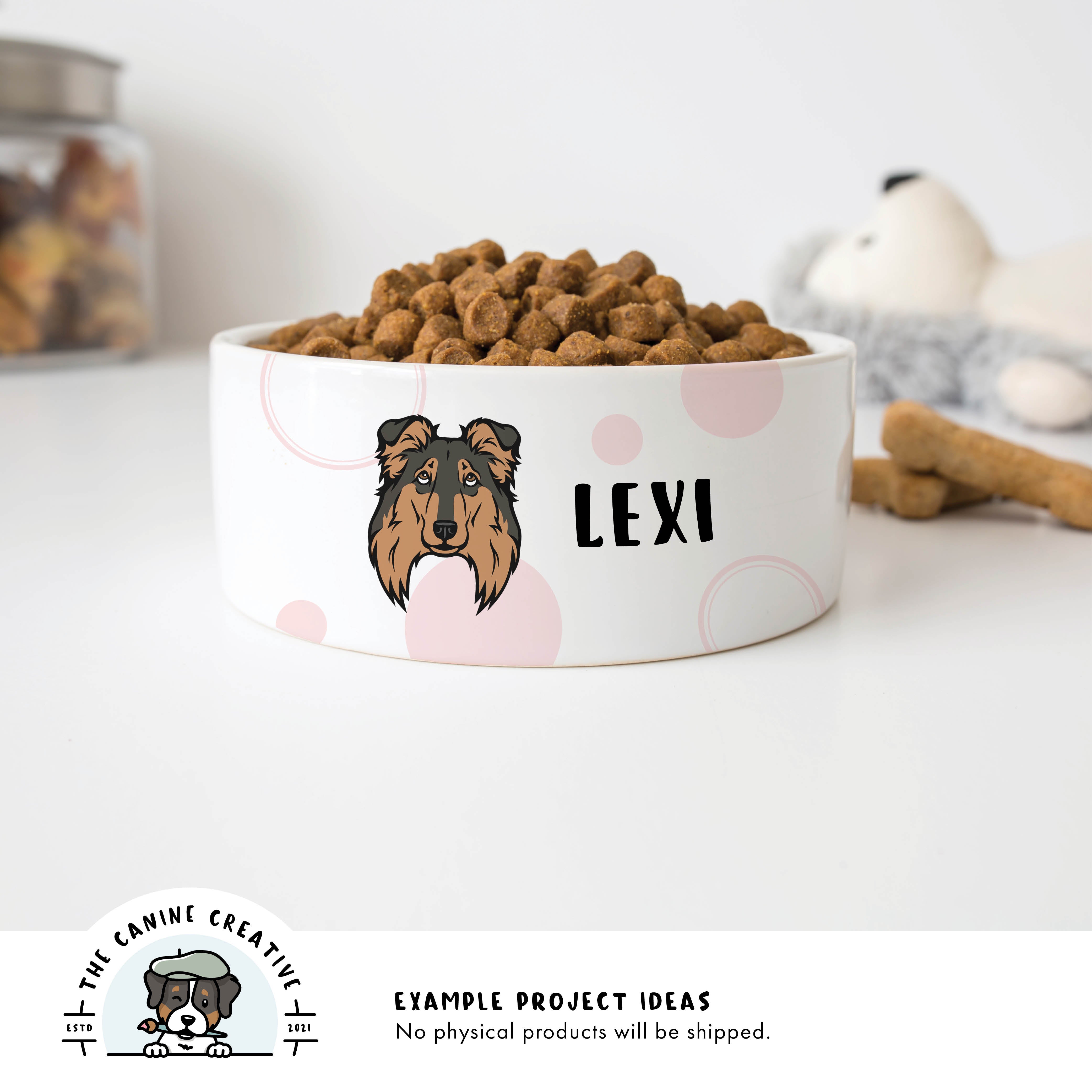 Example project idea showing design on a dog food bowl.