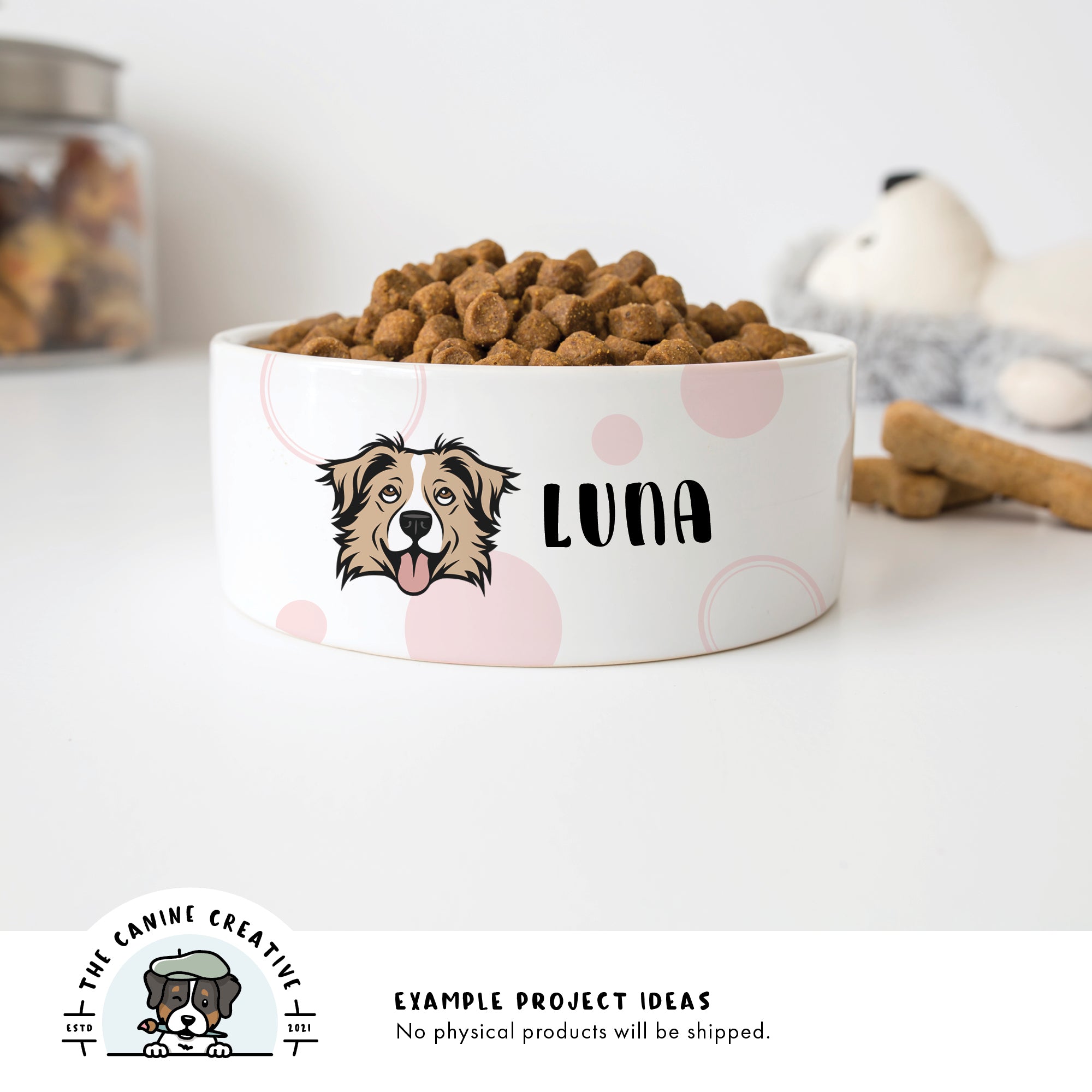 Example project idea showing design on a dog bowl.