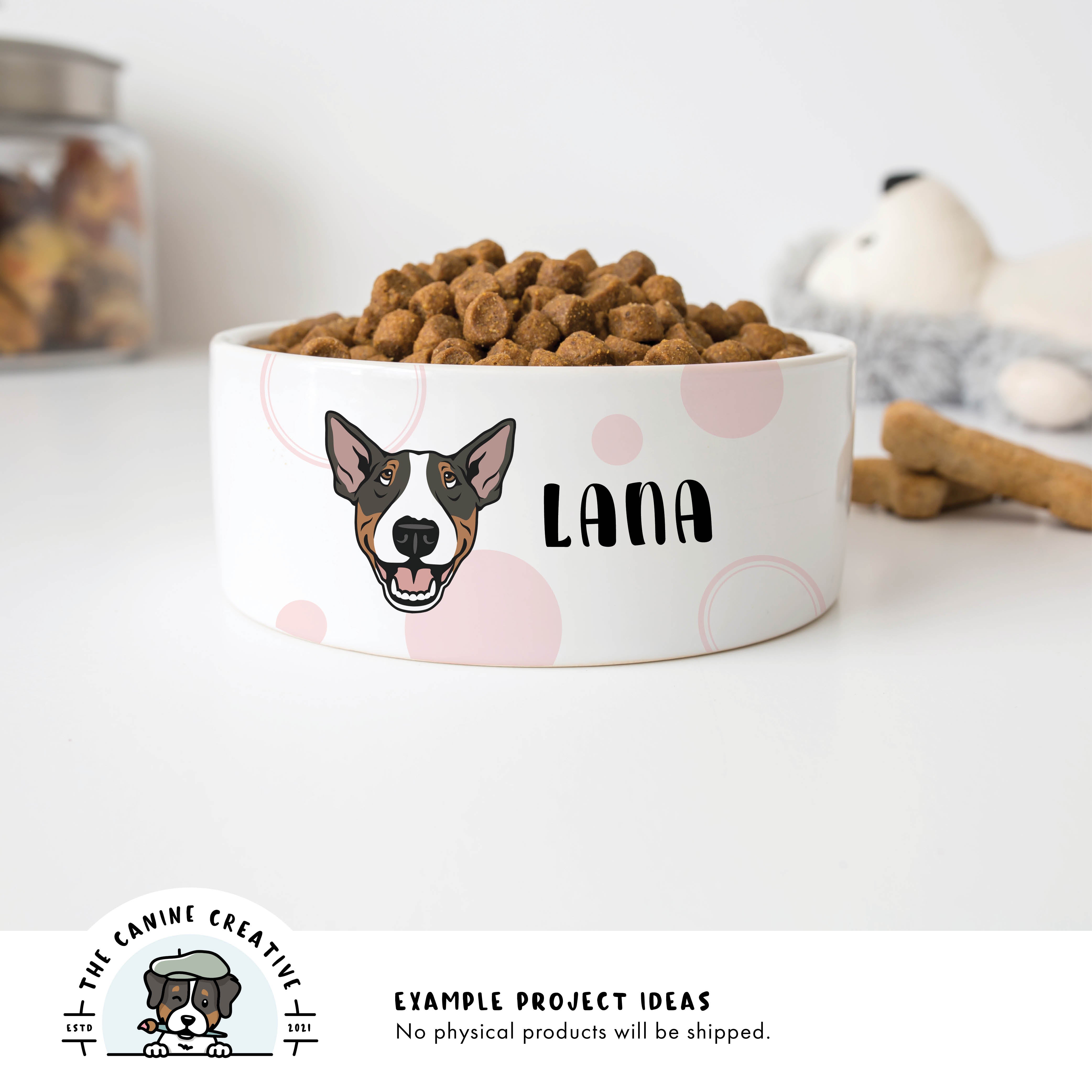 Example project idea showing design on a dog bowl.