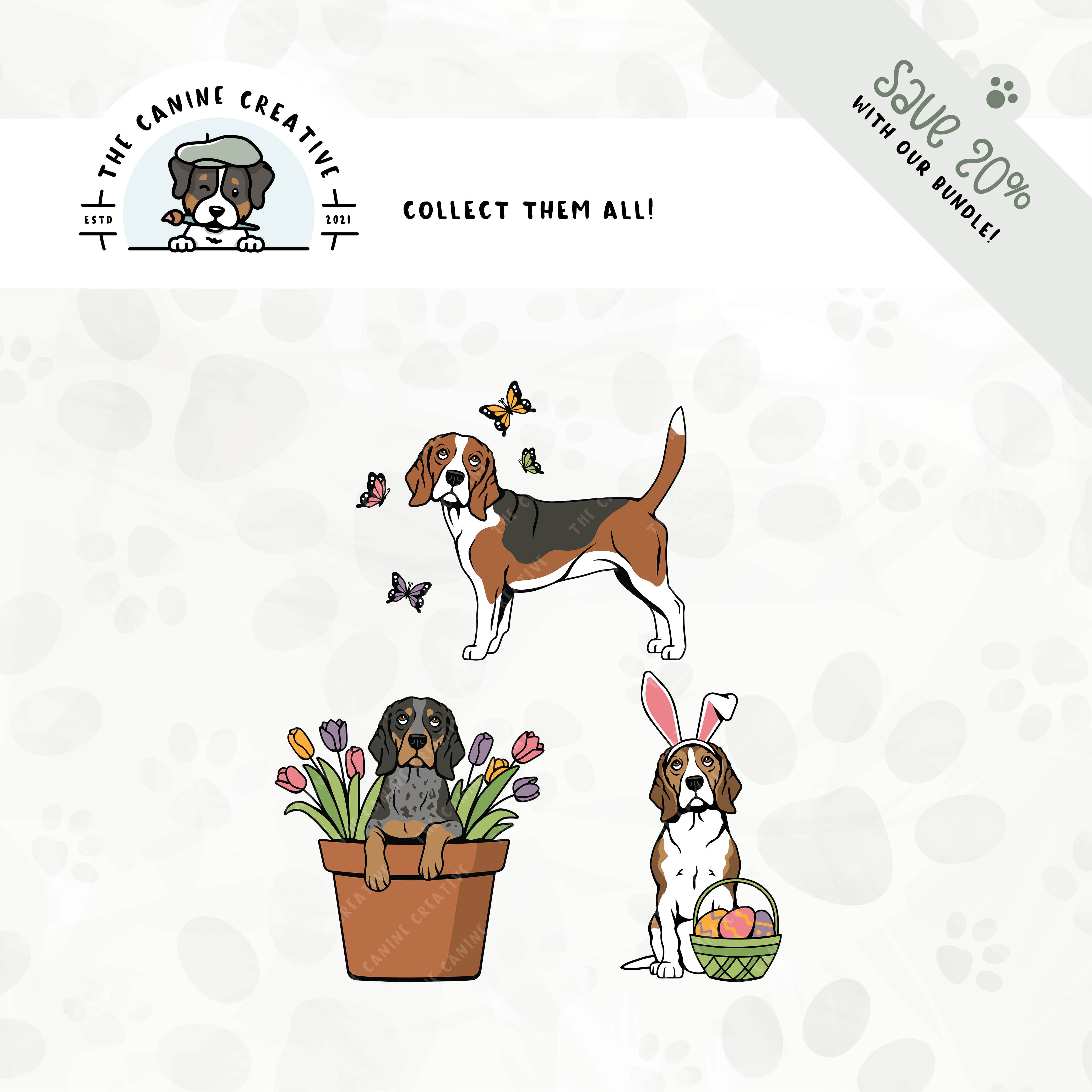 Save 30% with our related 6-pack Beagle design bundle!