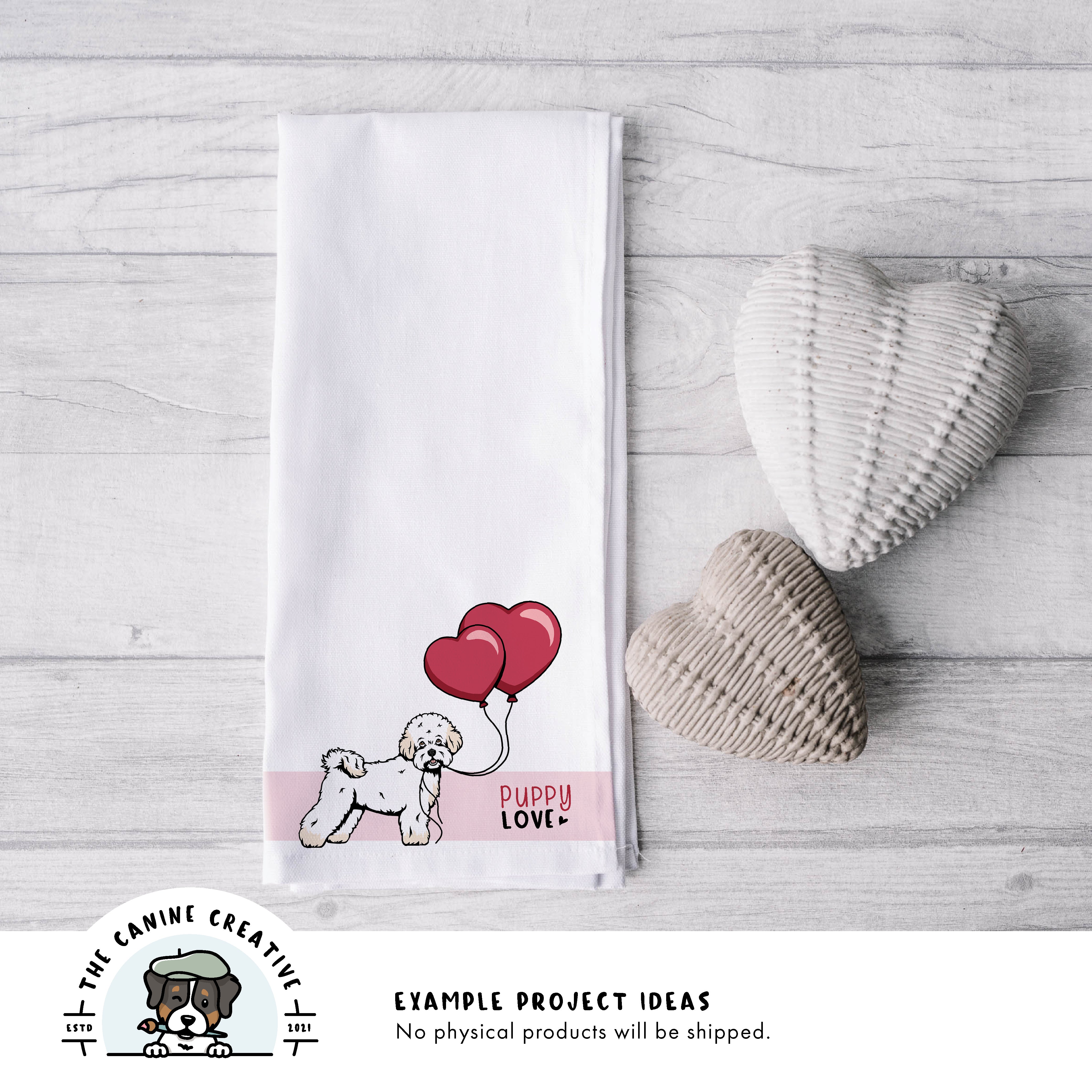 Example project idea showing design on a tea towel.