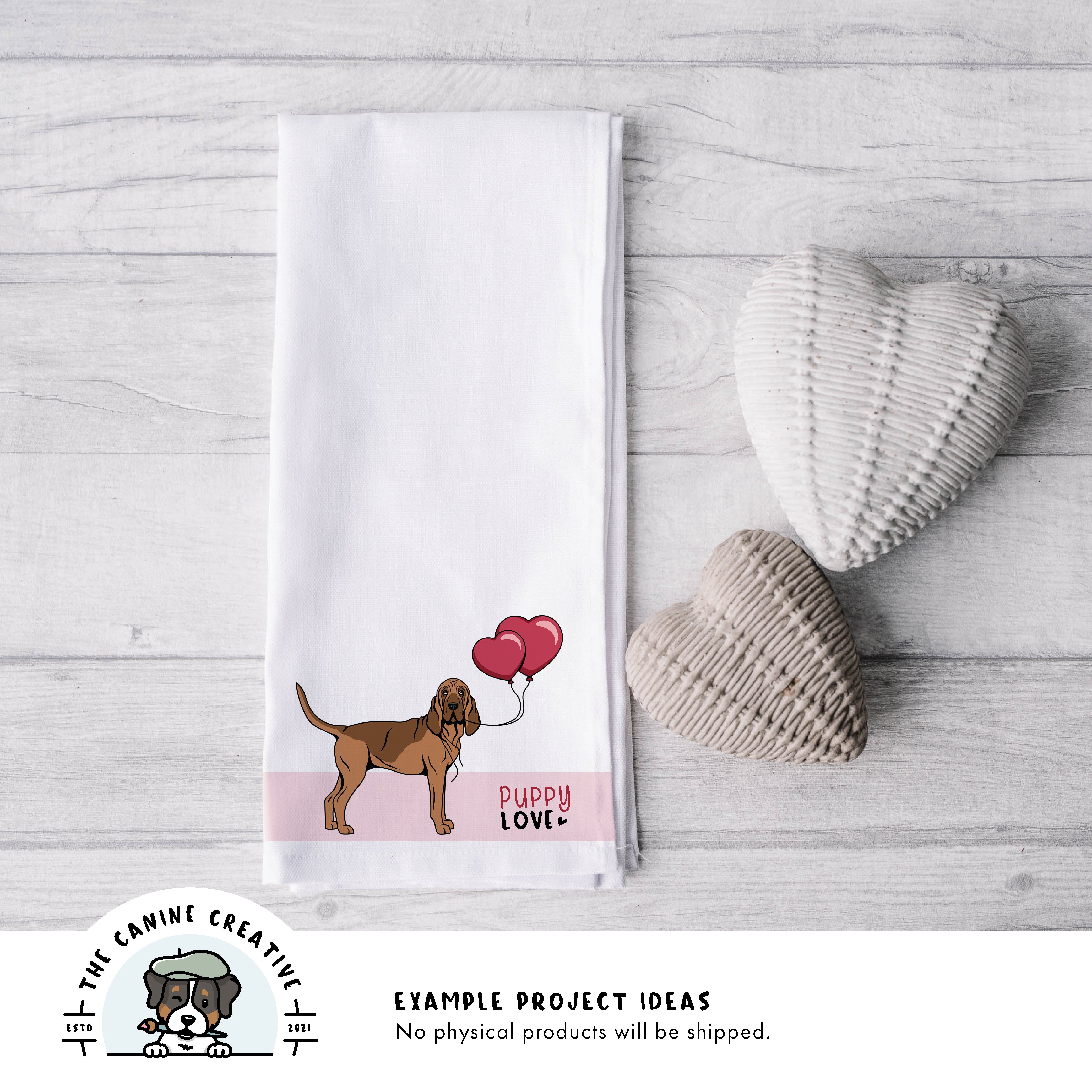 Example project idea showing design on a tea towel.