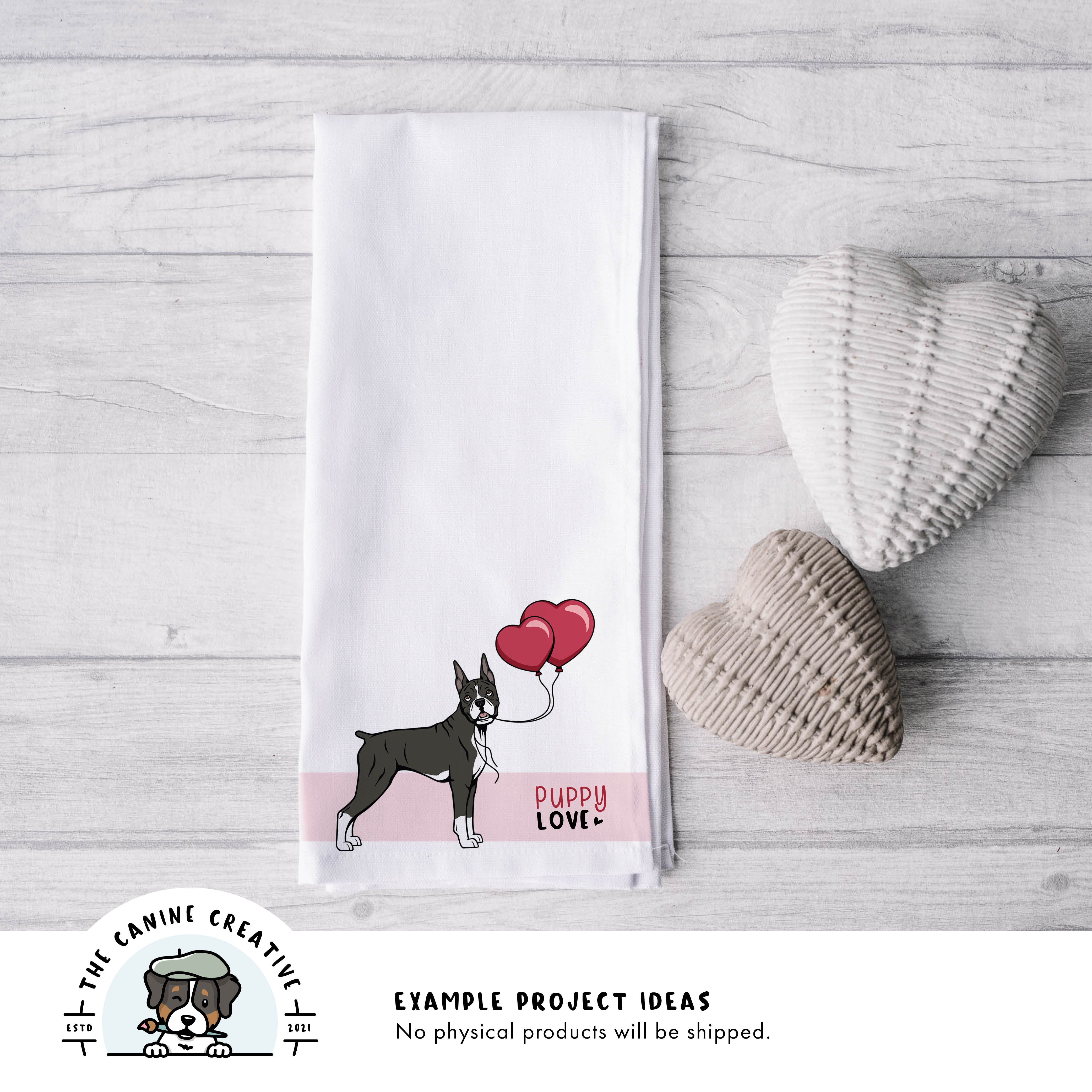 Example project idea showing design on a tea towel.