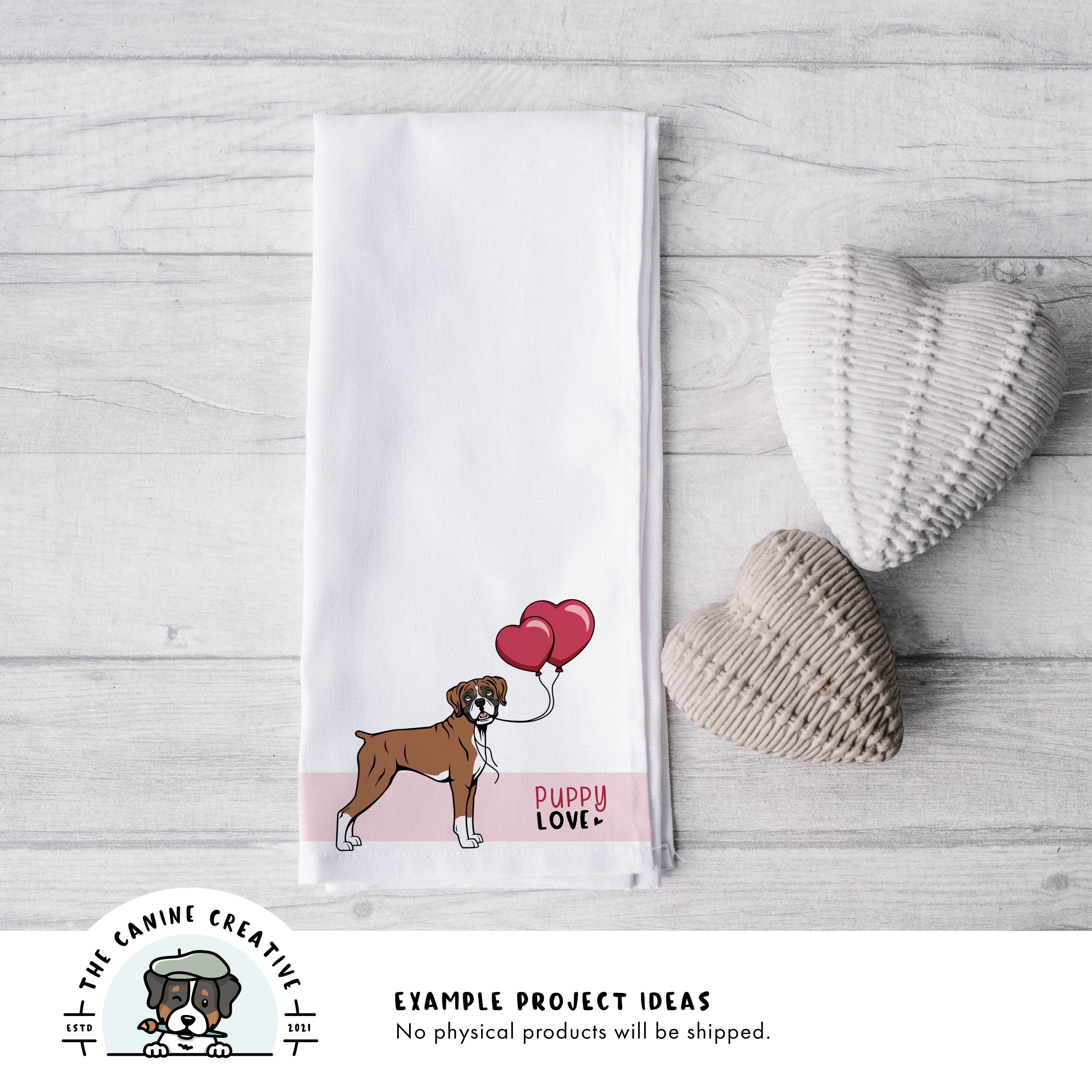 Example project idea showing design on a tea towel.