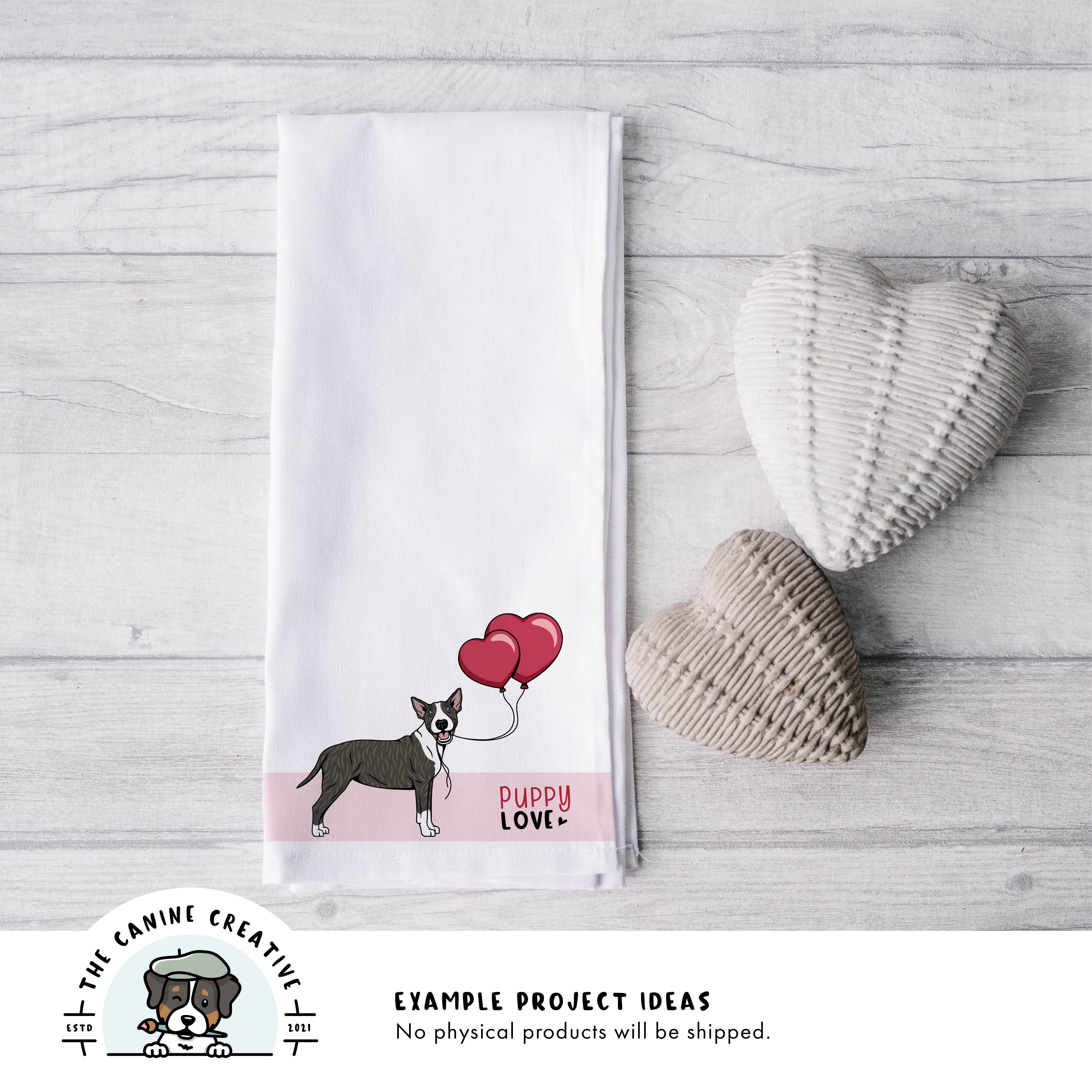 Example project idea showing design on a tea towel.