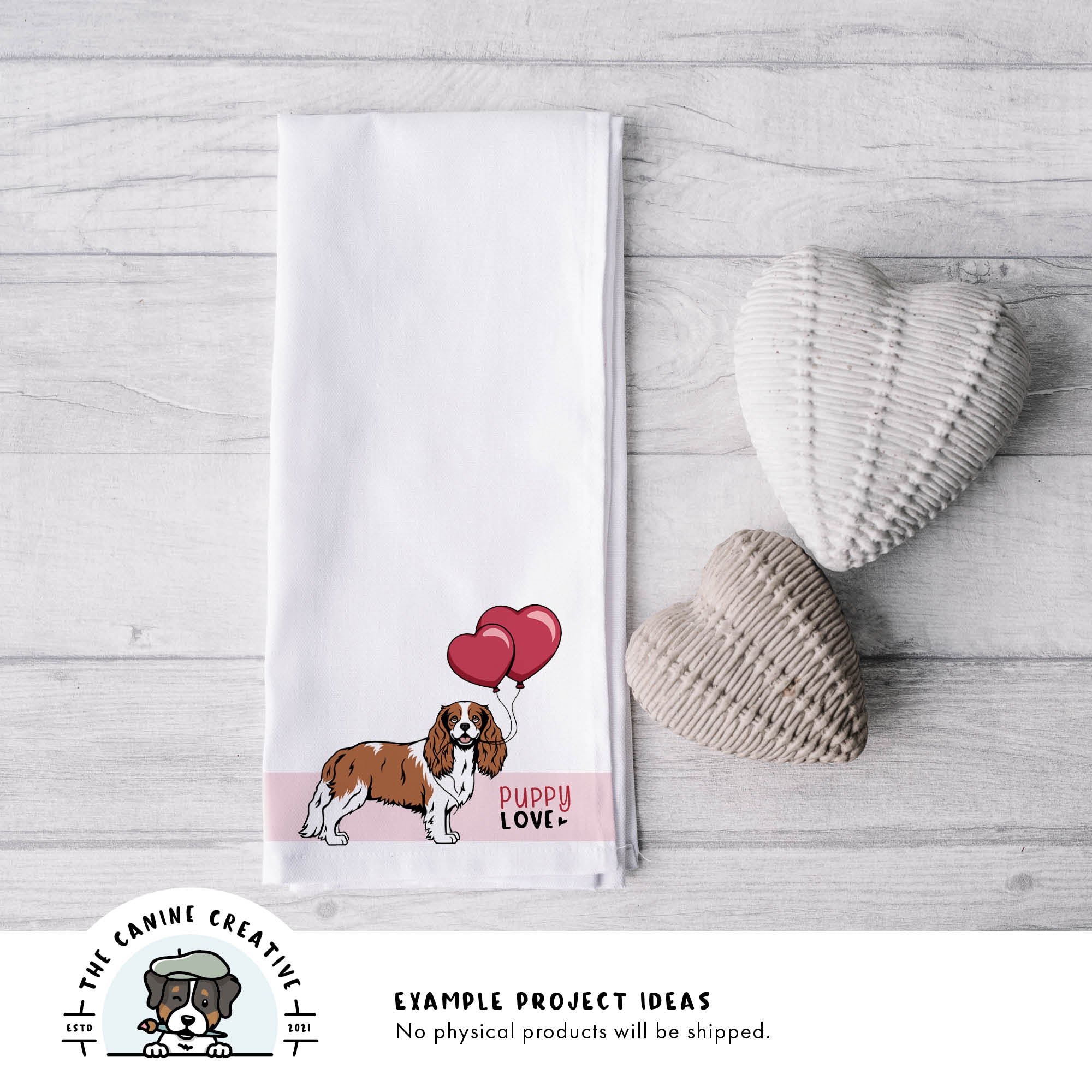 Example project idea showing design on a tea towel.