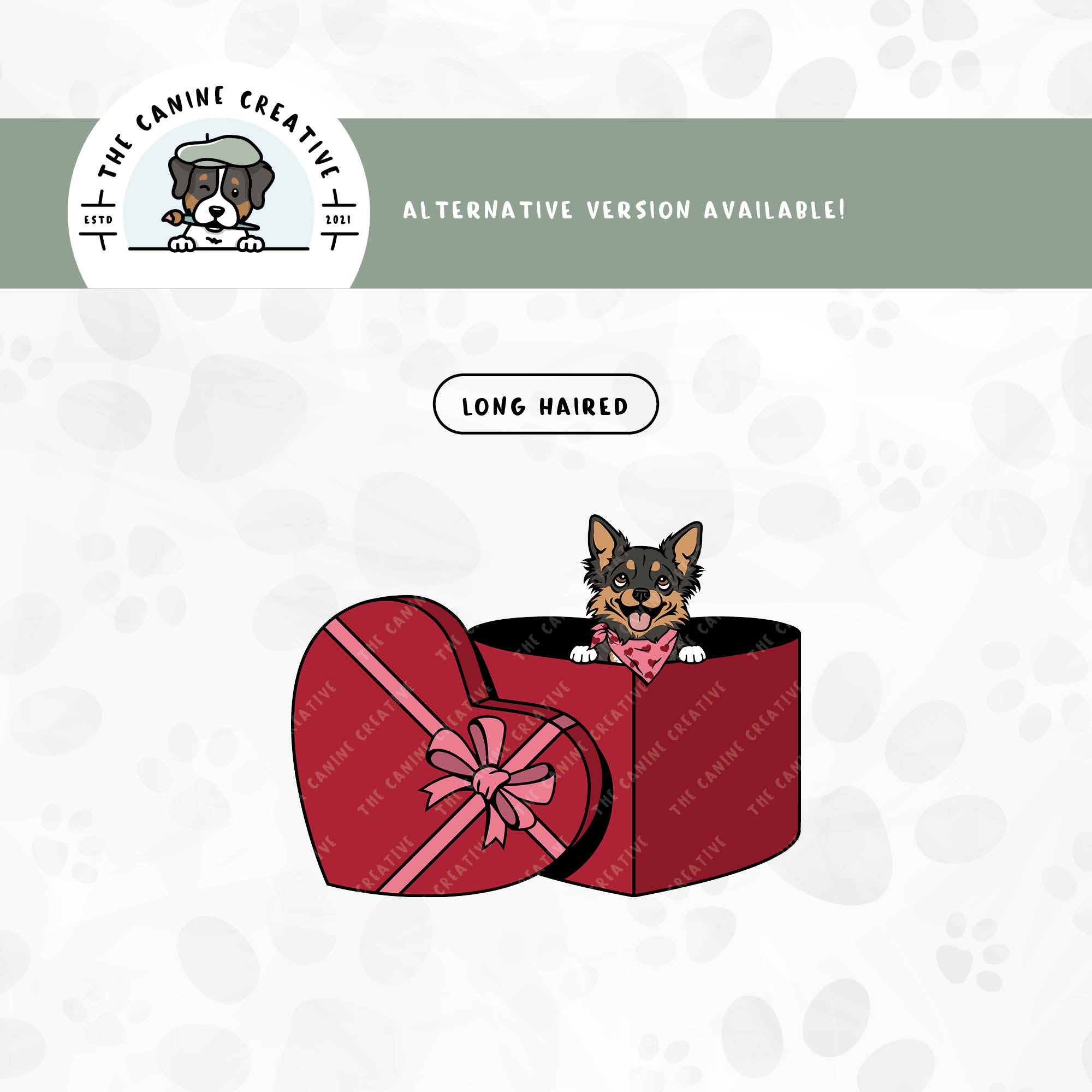 A smooth coat version is also available for this Chihuahua design.