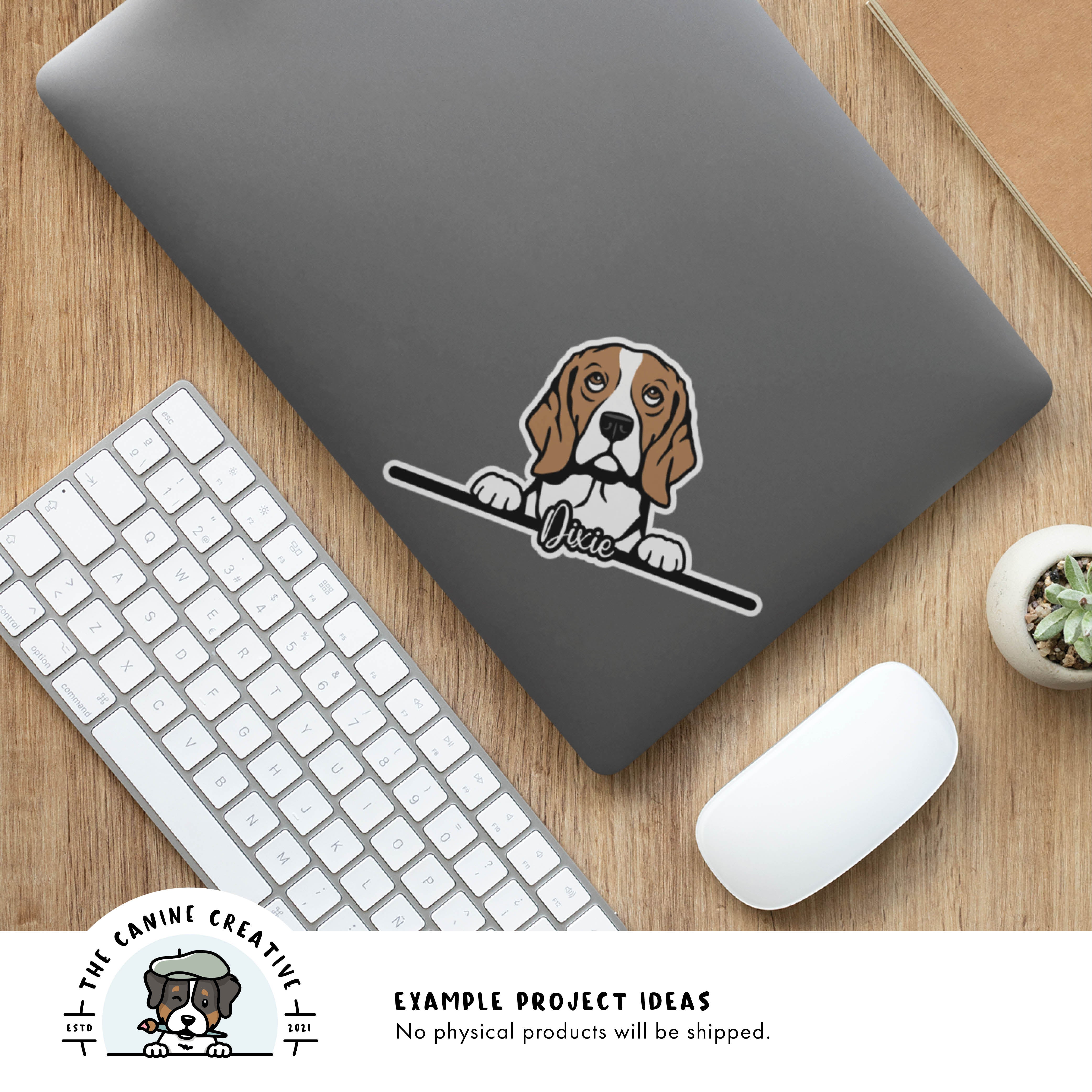 Example project idea showing design as a sticker on a laptop.