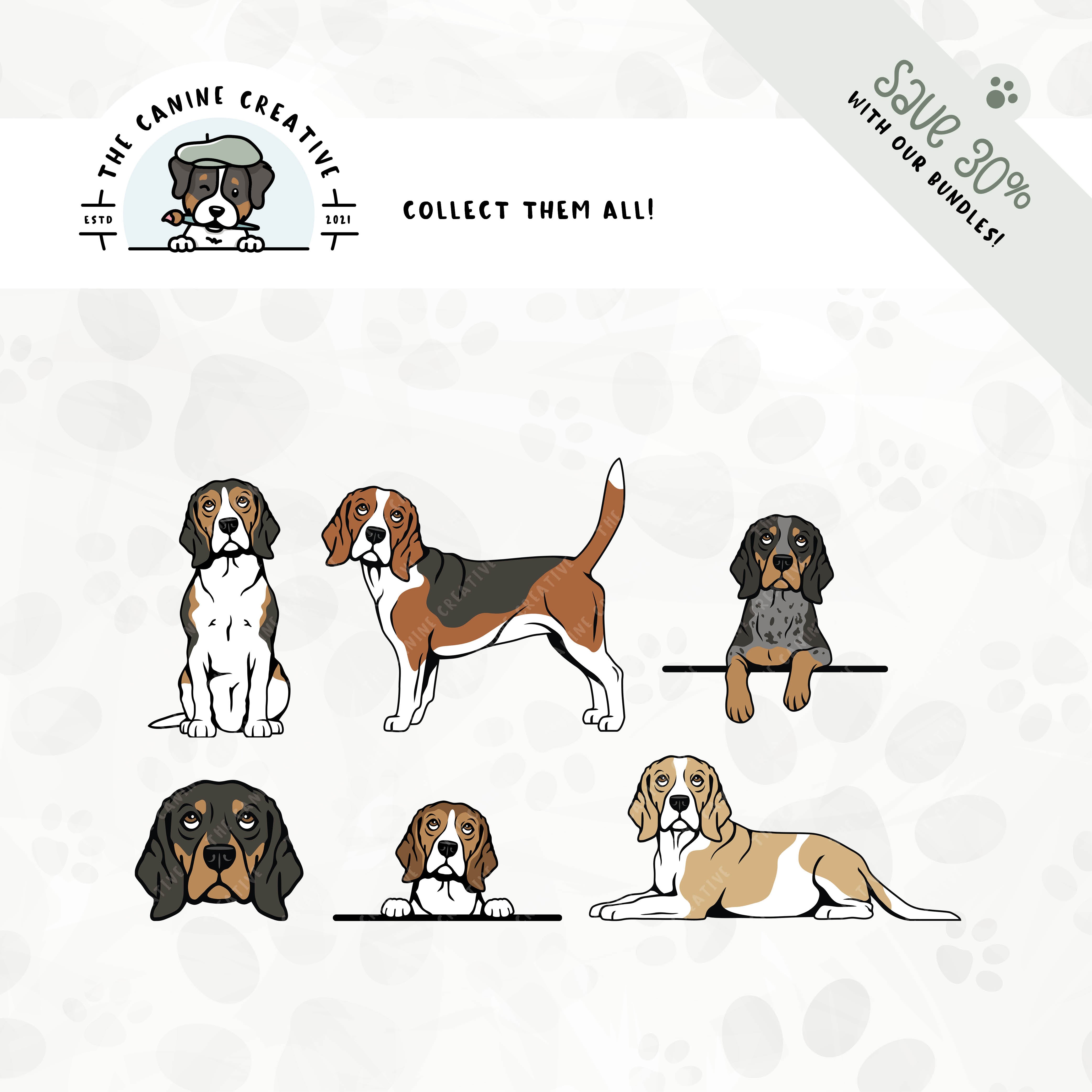 Save 30% with our related 6-pack Beagle design bundle!