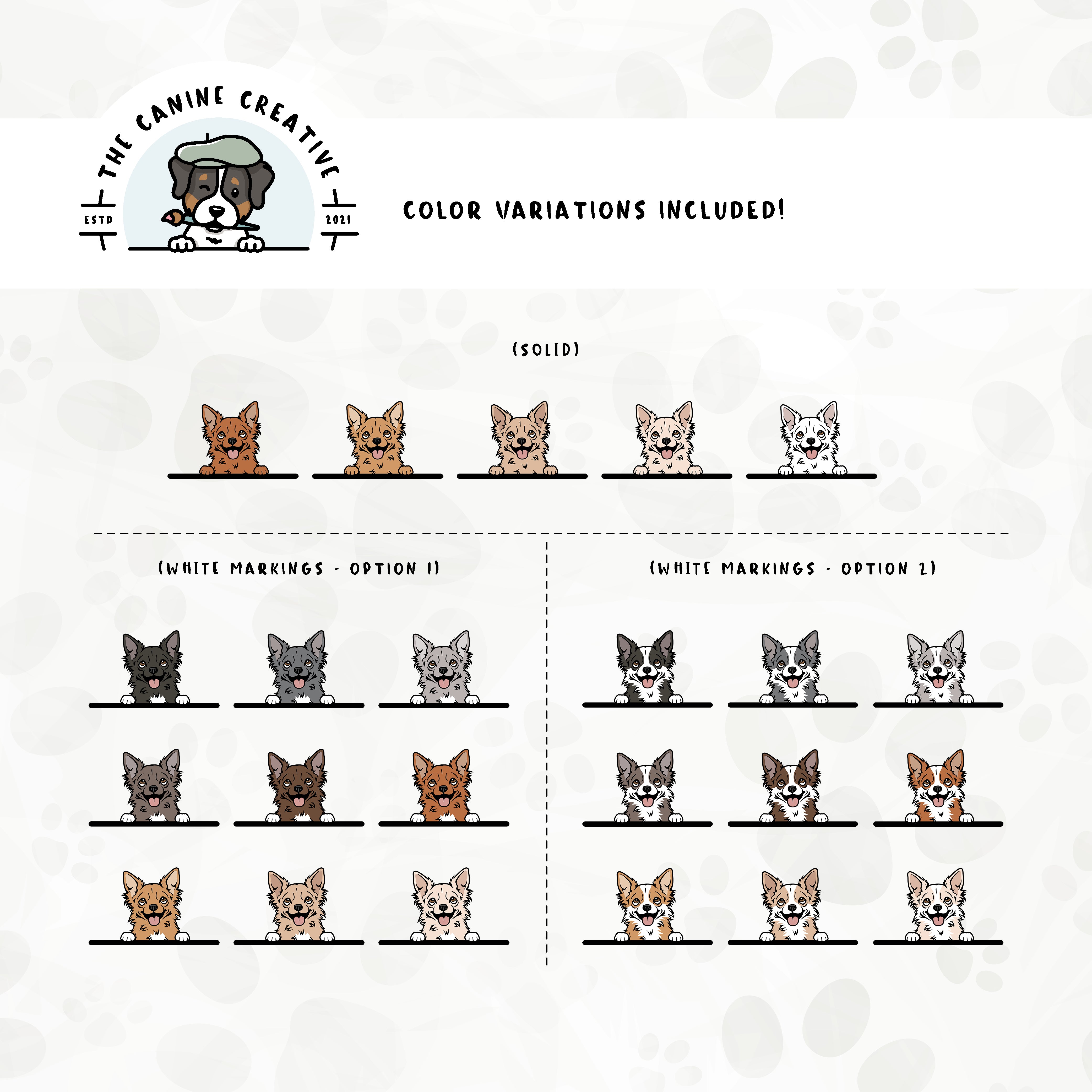 Part 1 of this design set includes common Chihuahua colors, both solid and with white markings.