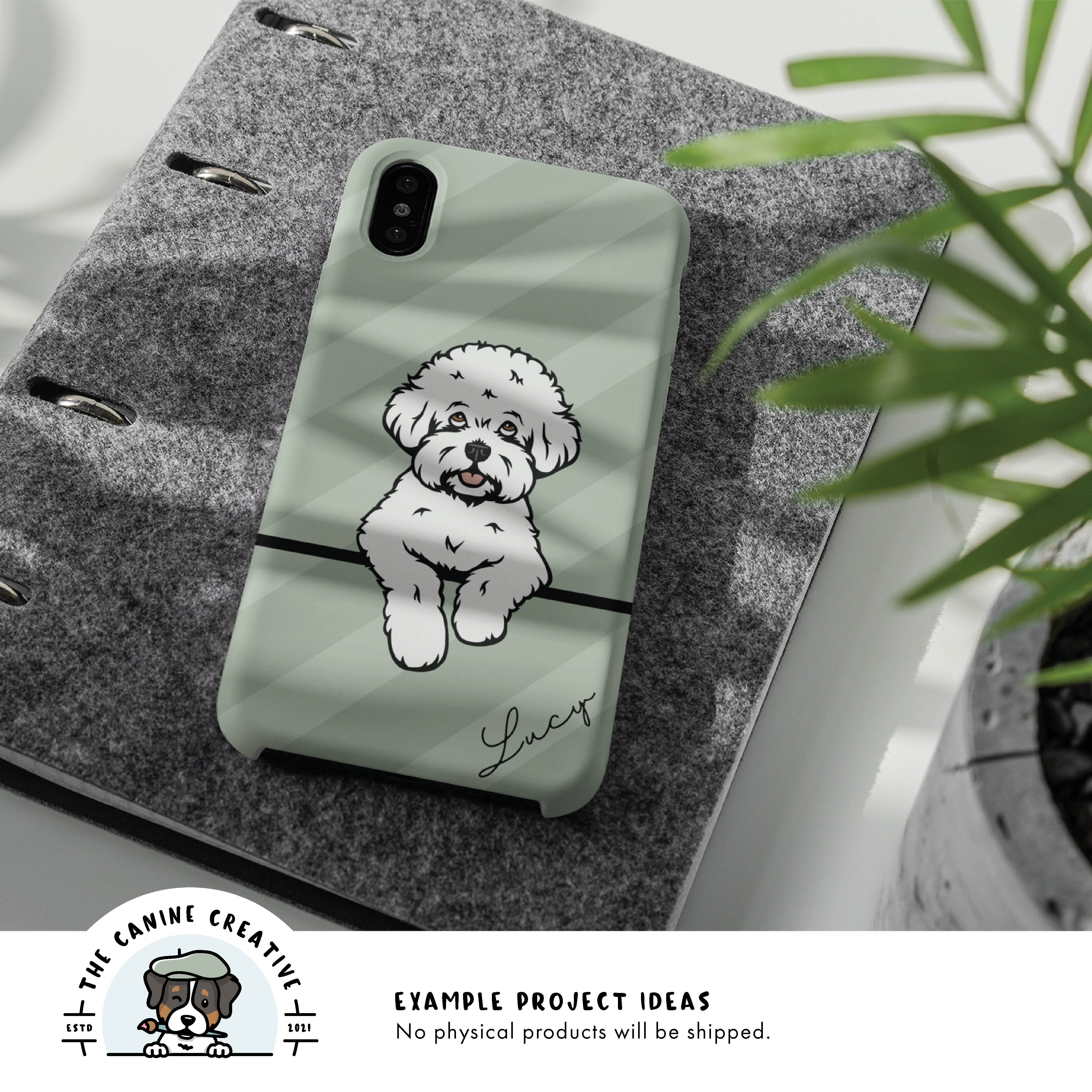 Example project idea showing design on a cellphone case.