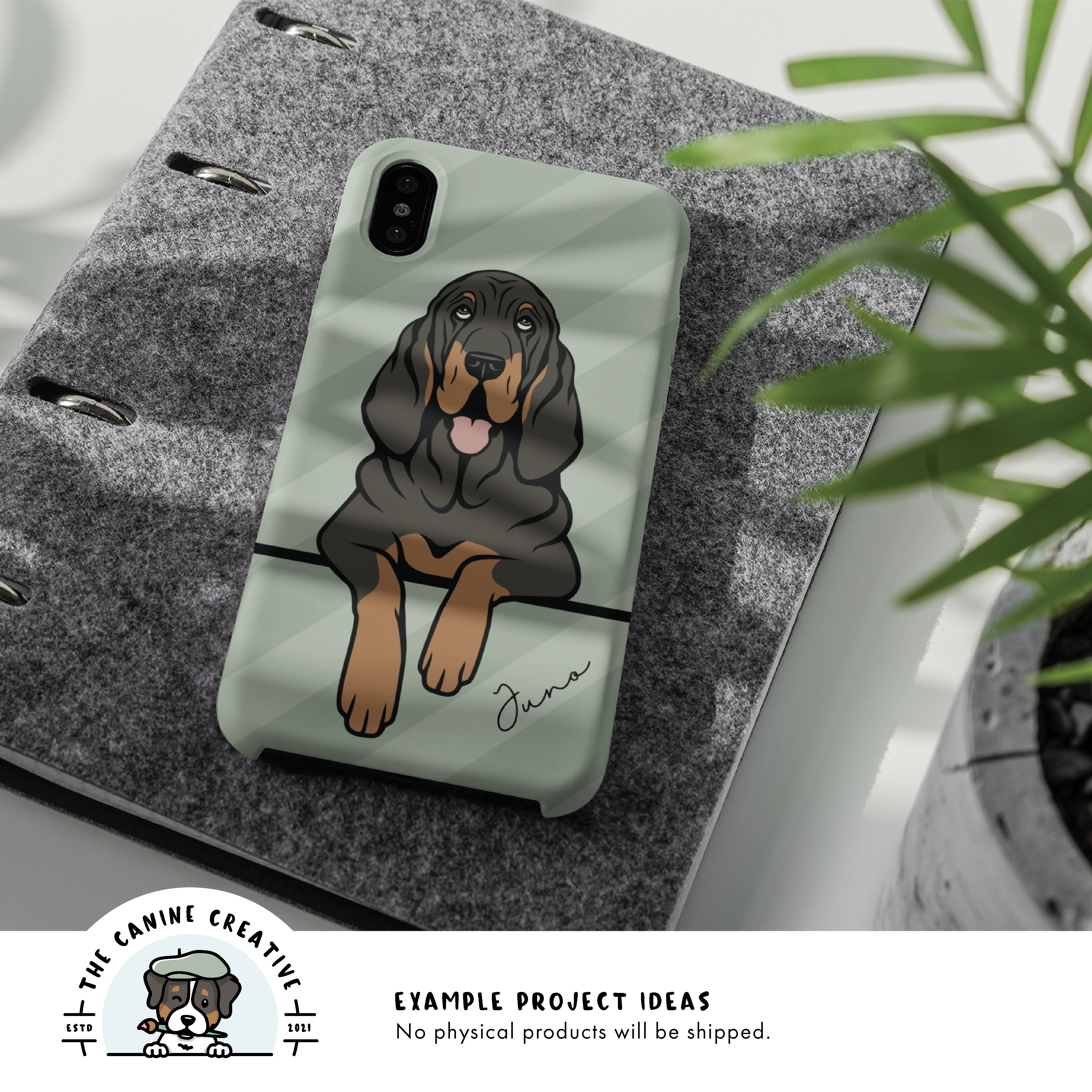 Example project idea showing design on a cellphone case.