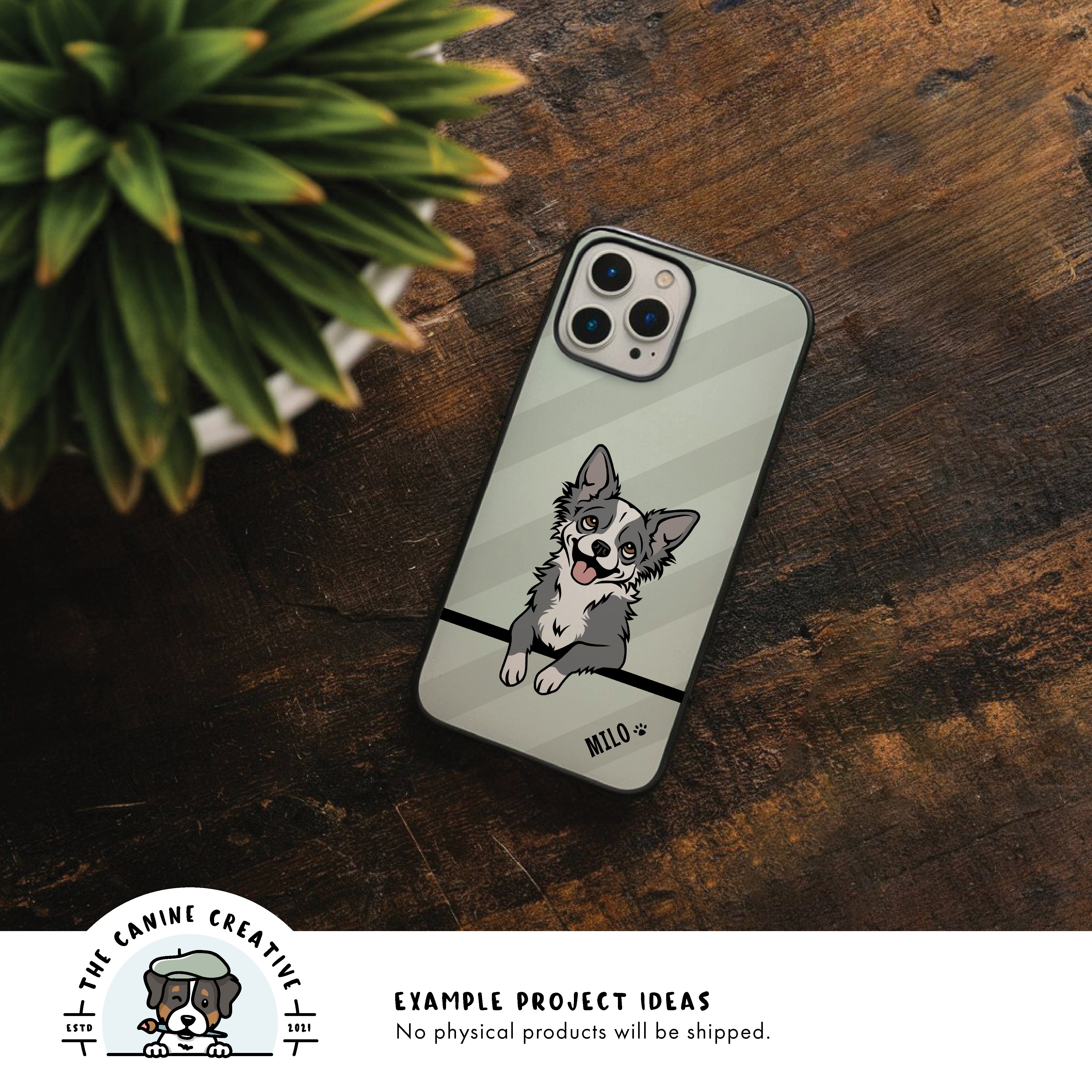 Example project idea showing design on a cellphone case.