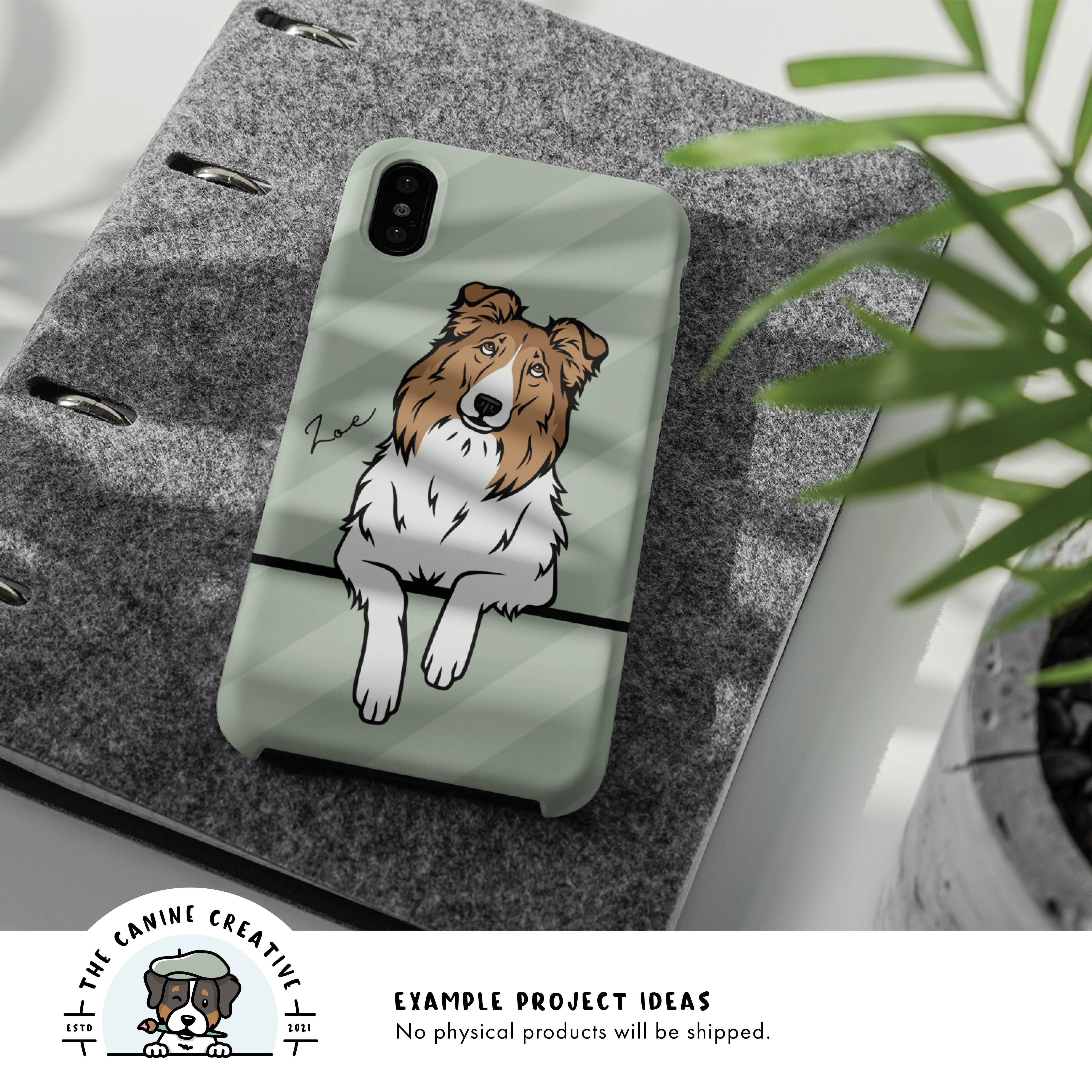 Example project idea showing design on a cellphone case.