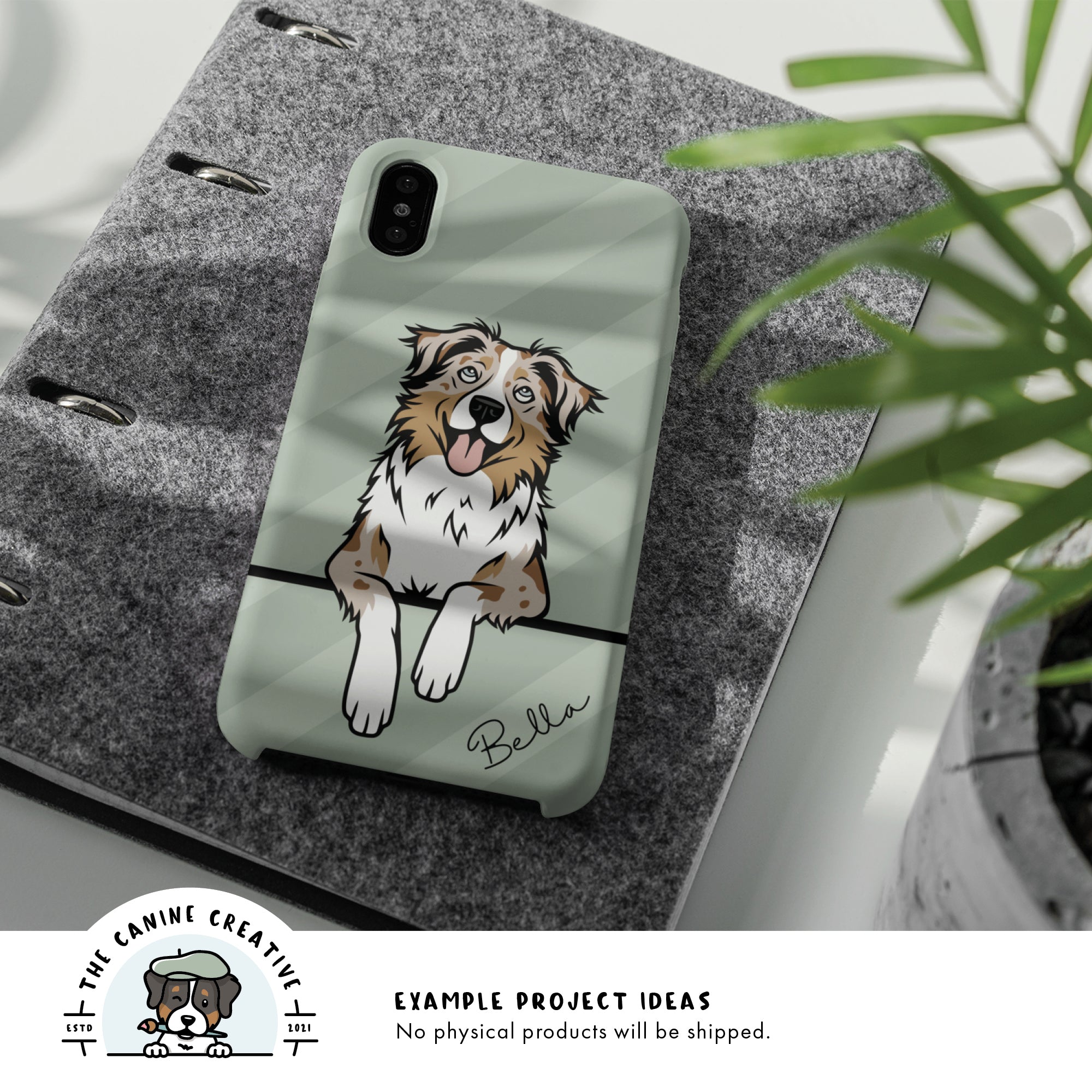 Example project idea showing design on a cellphone case.