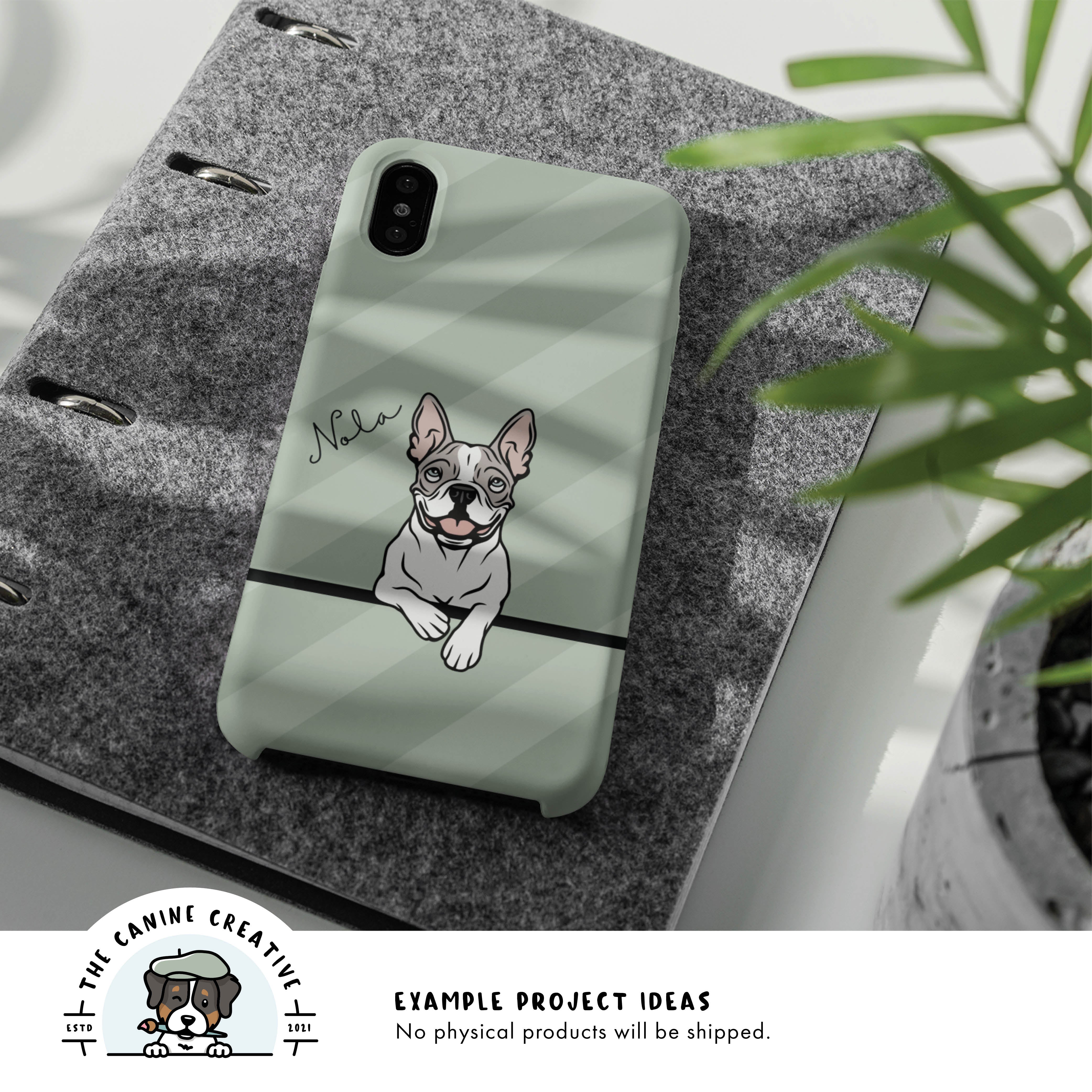 Example project idea showing design on a cellphone case.