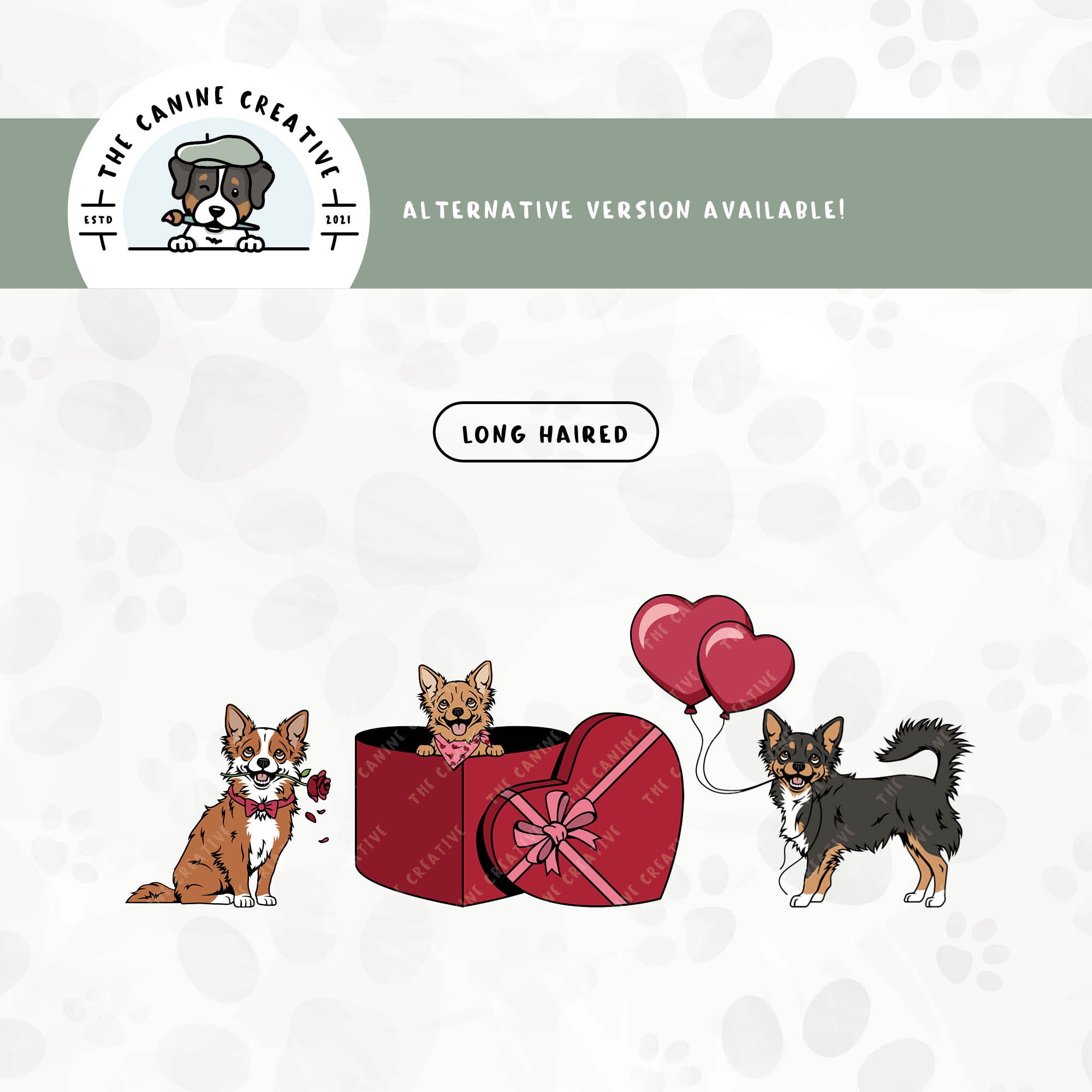 A smooth coat version is also available for this Chihuahua design bundle.