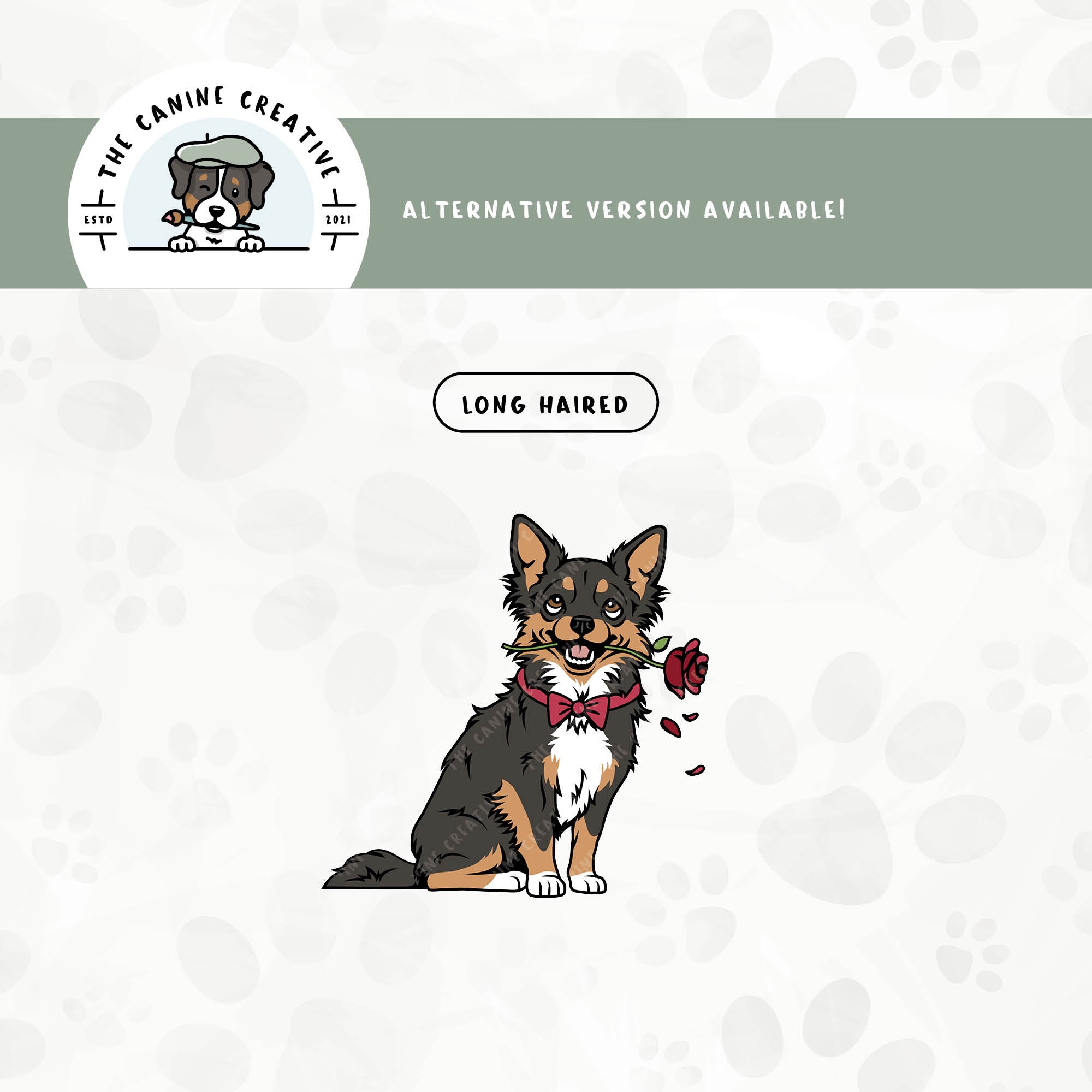 A long haired version is also available for this Chihuahua design.