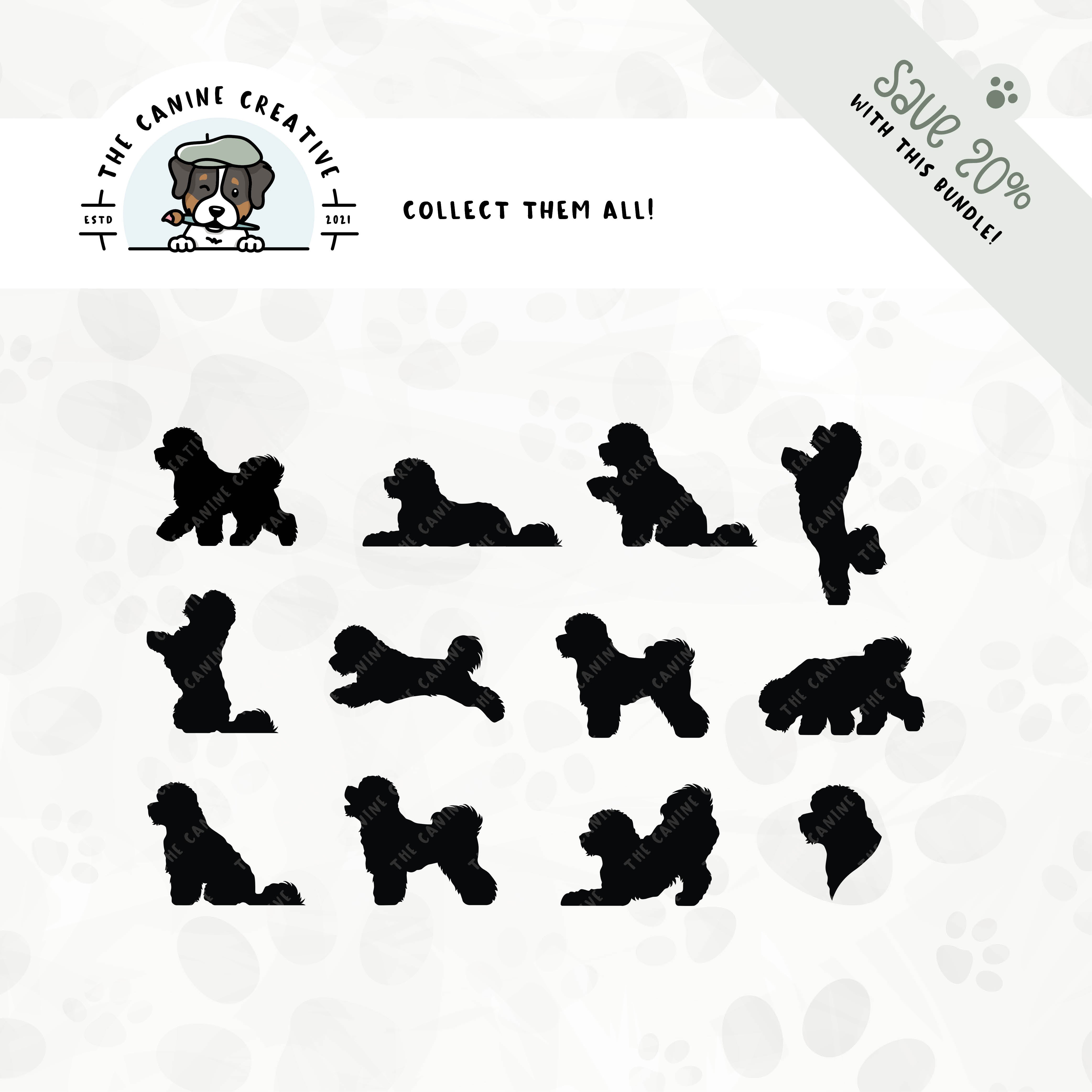 Save 20% with our related 12-pack Bichon Frise silhouette bundle!