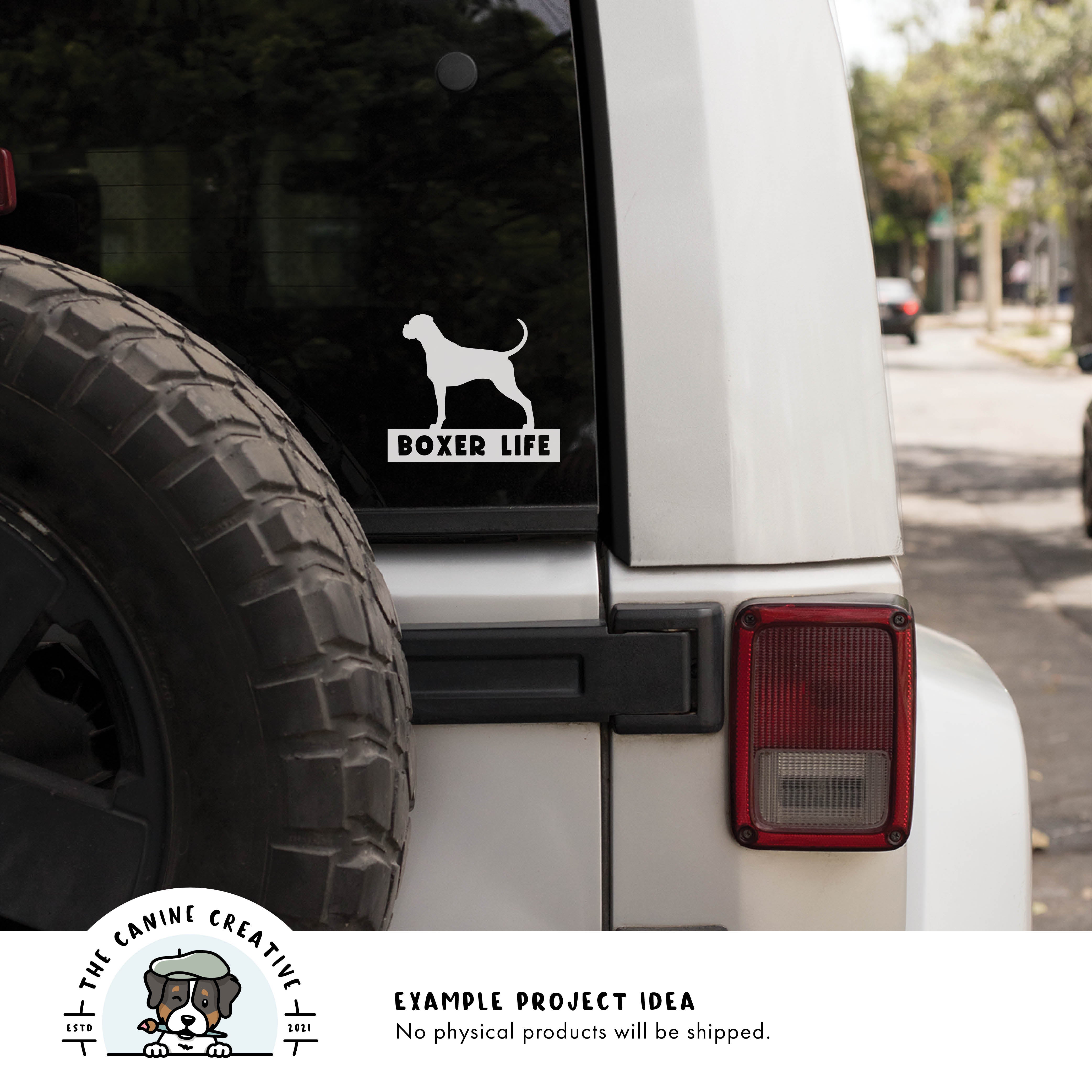 Example project idea showing design as a decal on a car window.