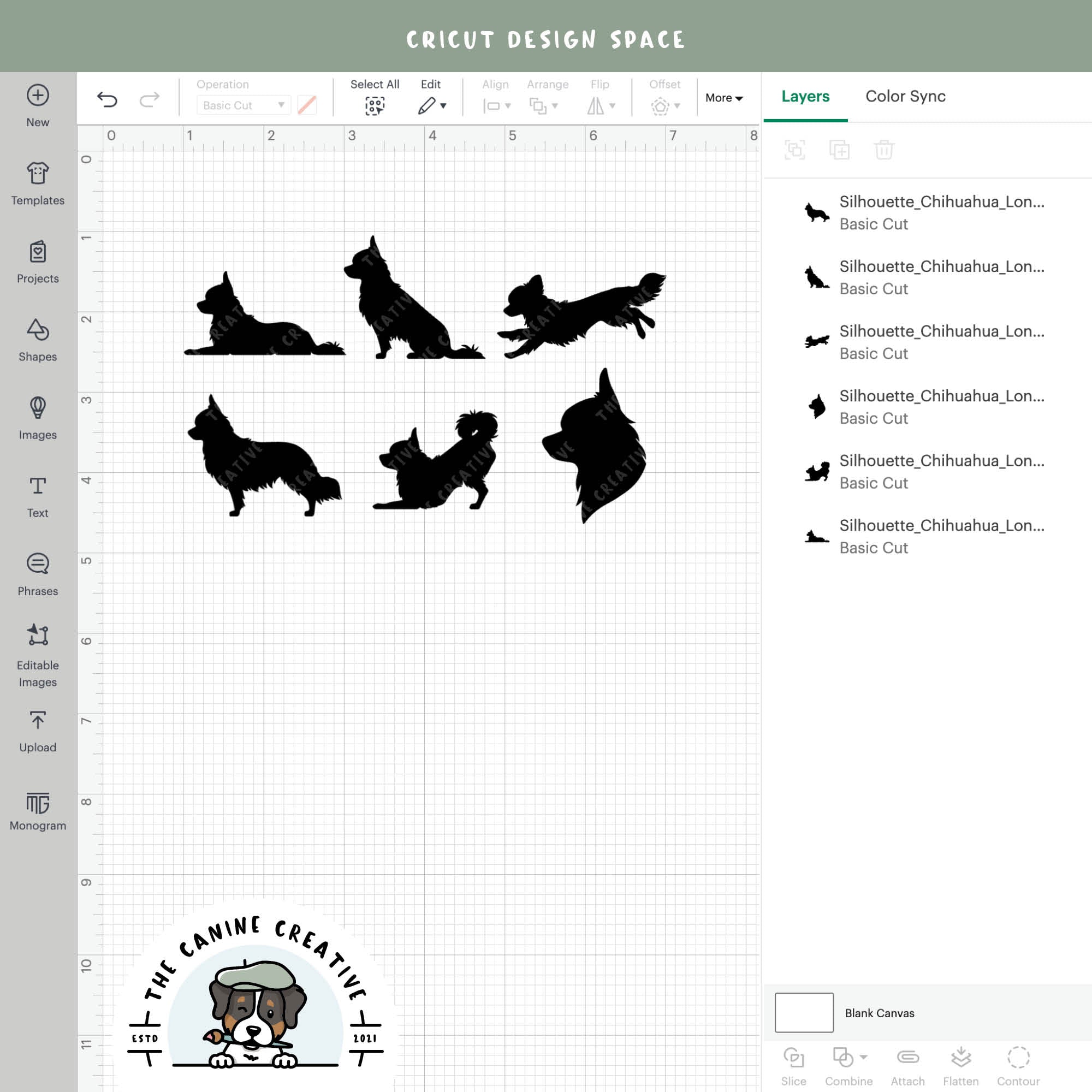 Screenshot showing designs inside Cricut Design Space.
