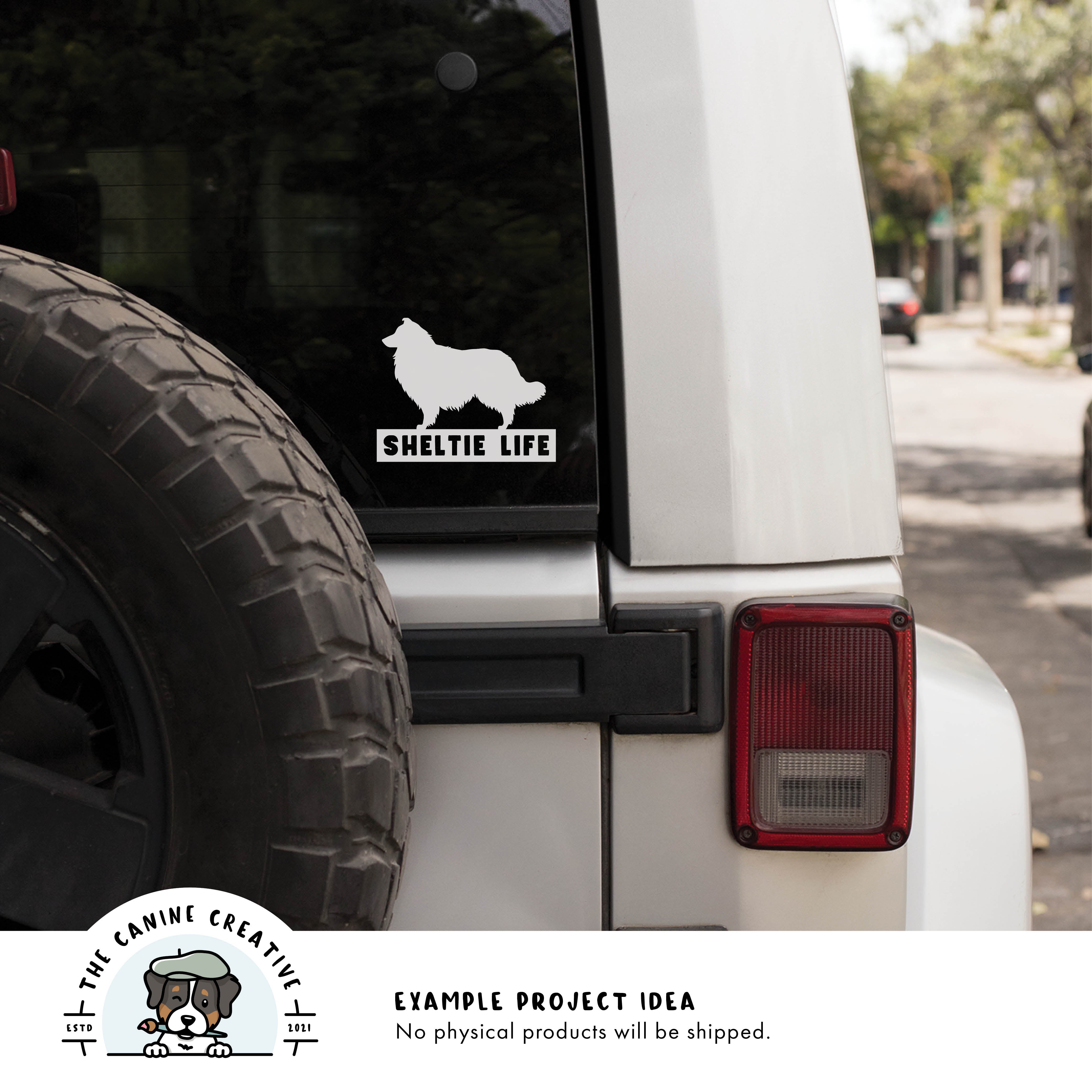 Example project idea showing design as a decal on a car window.