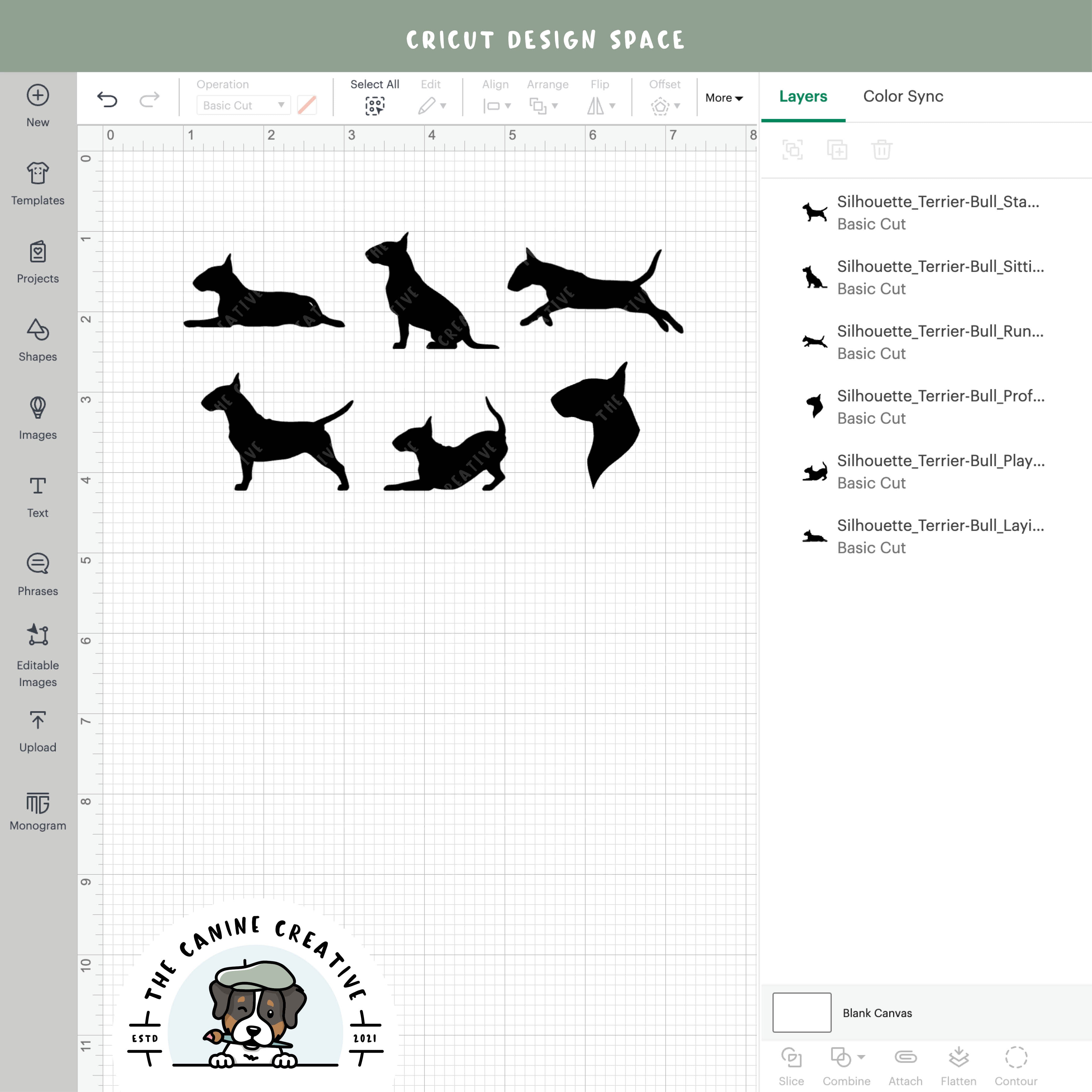 Screenshot showing designs inside Cricut Design Space.