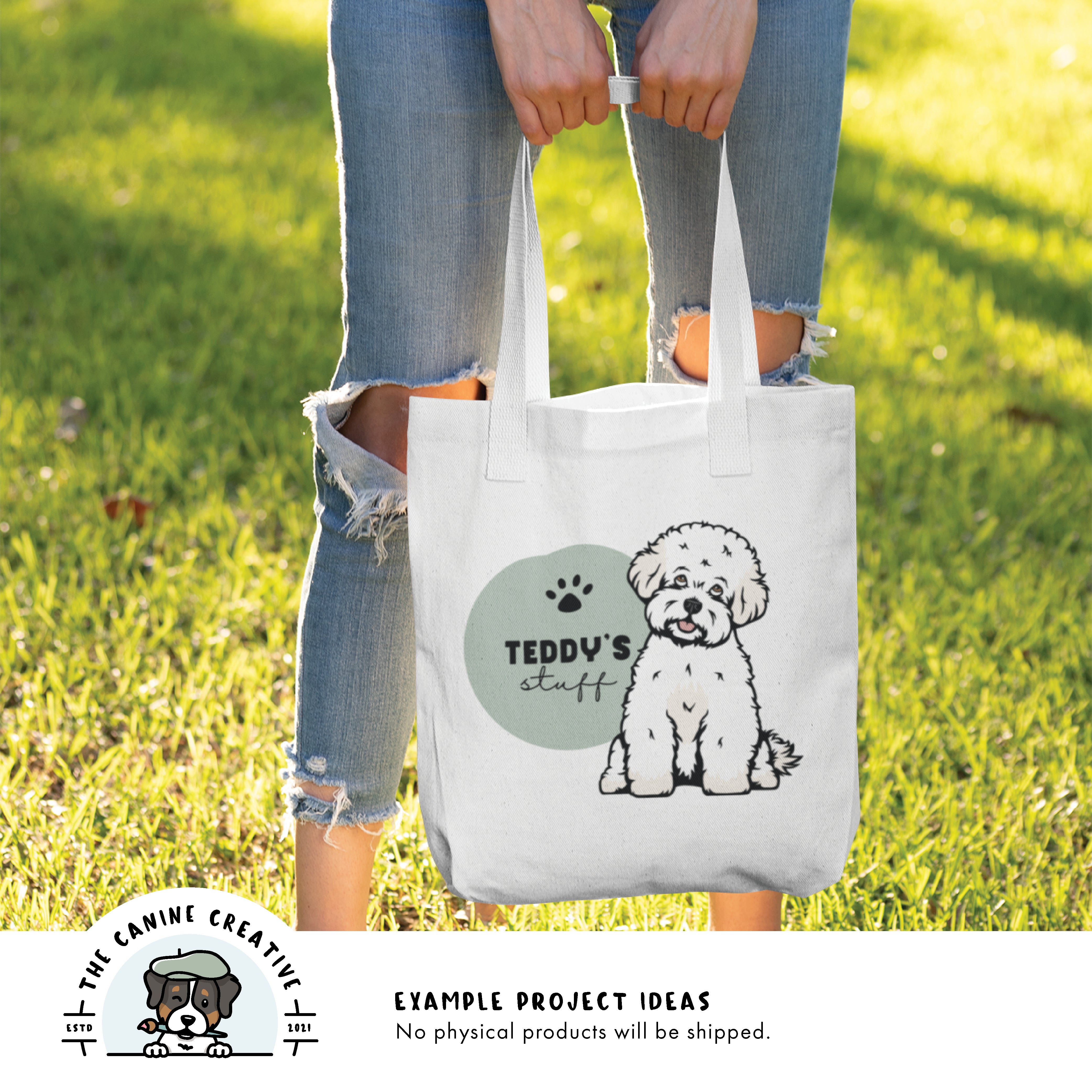 Example project idea showing design on a tote bag.