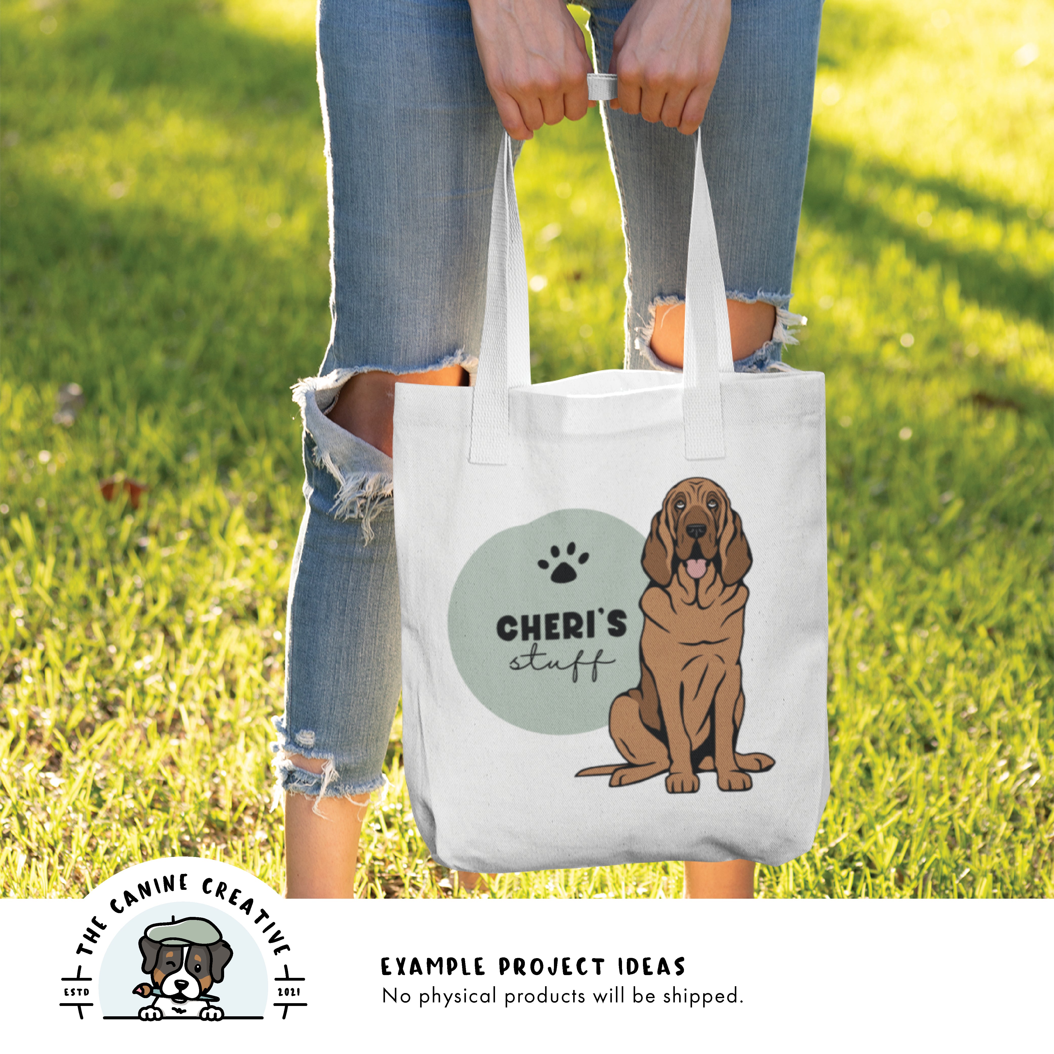 Example project idea showing design on a tote bag.