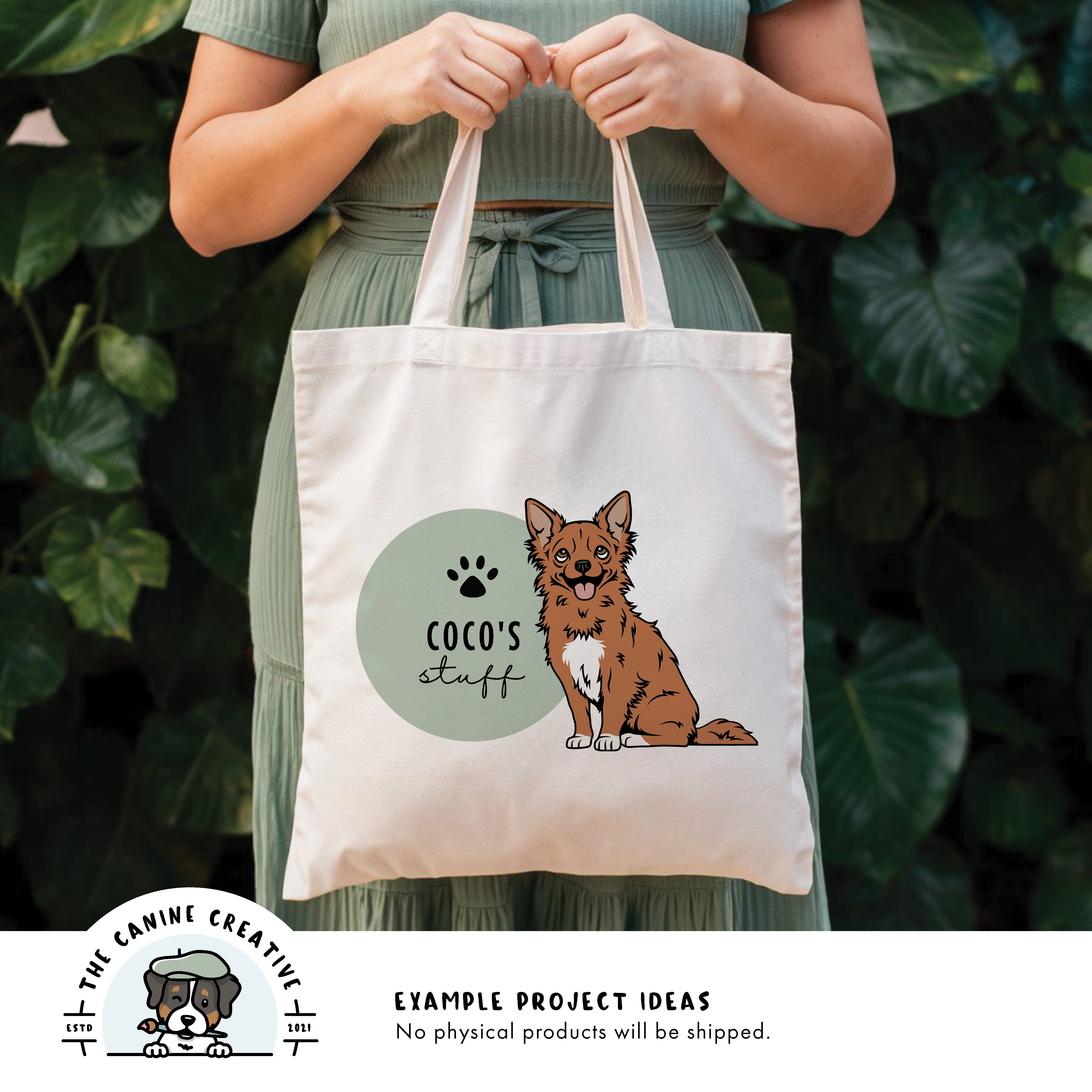 Example project idea showing design on a tote bag.