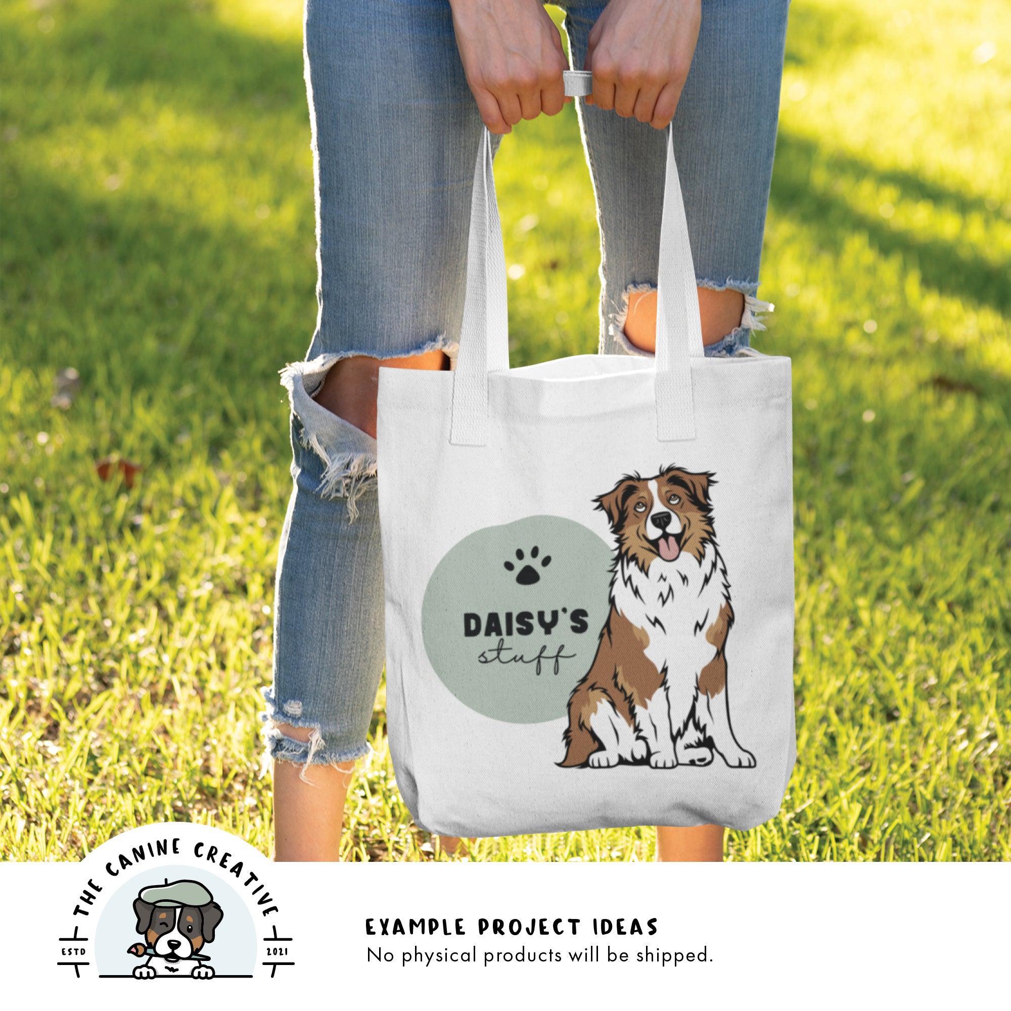 Example project idea showing design on a tote bag.