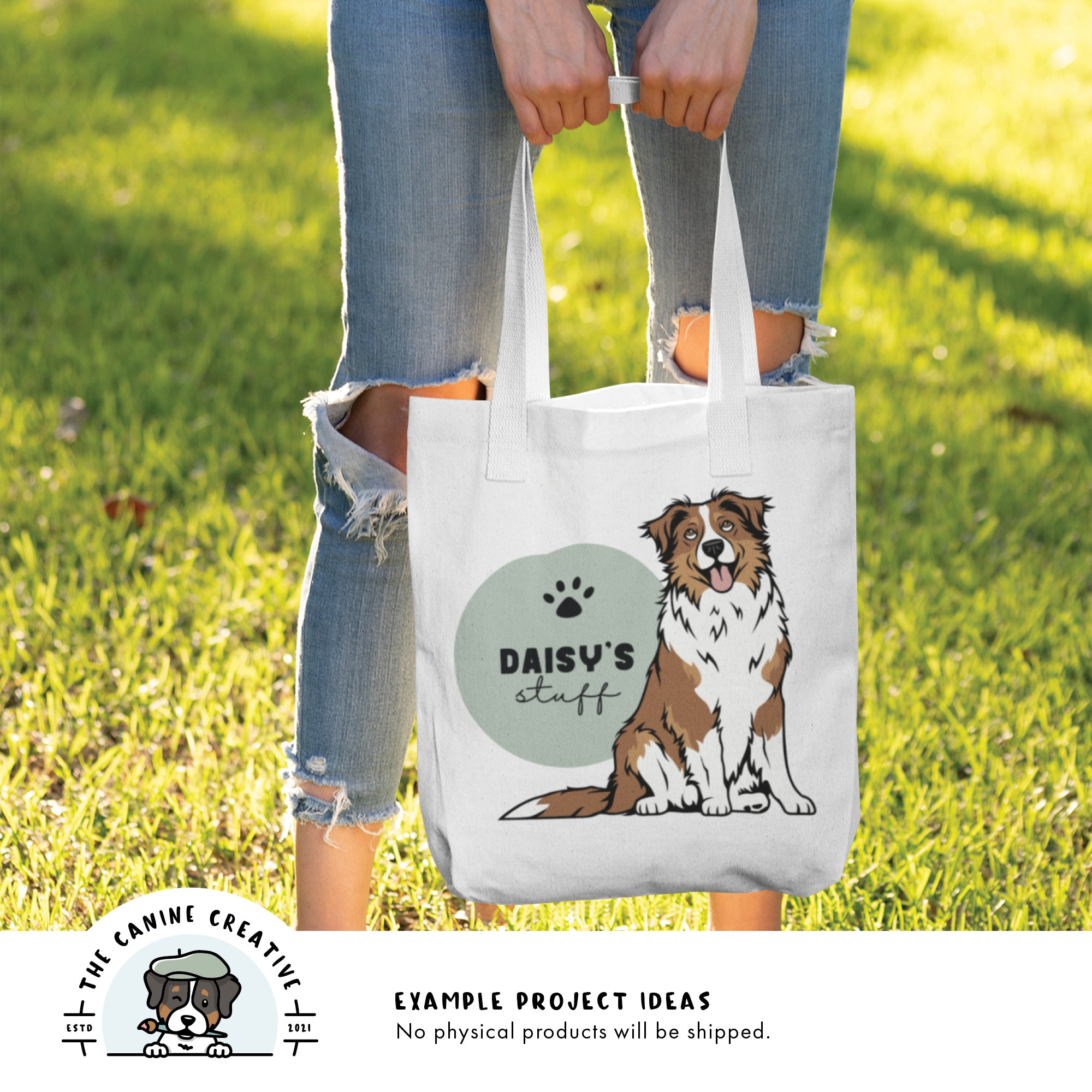 Example project idea showing design on a tote bag.