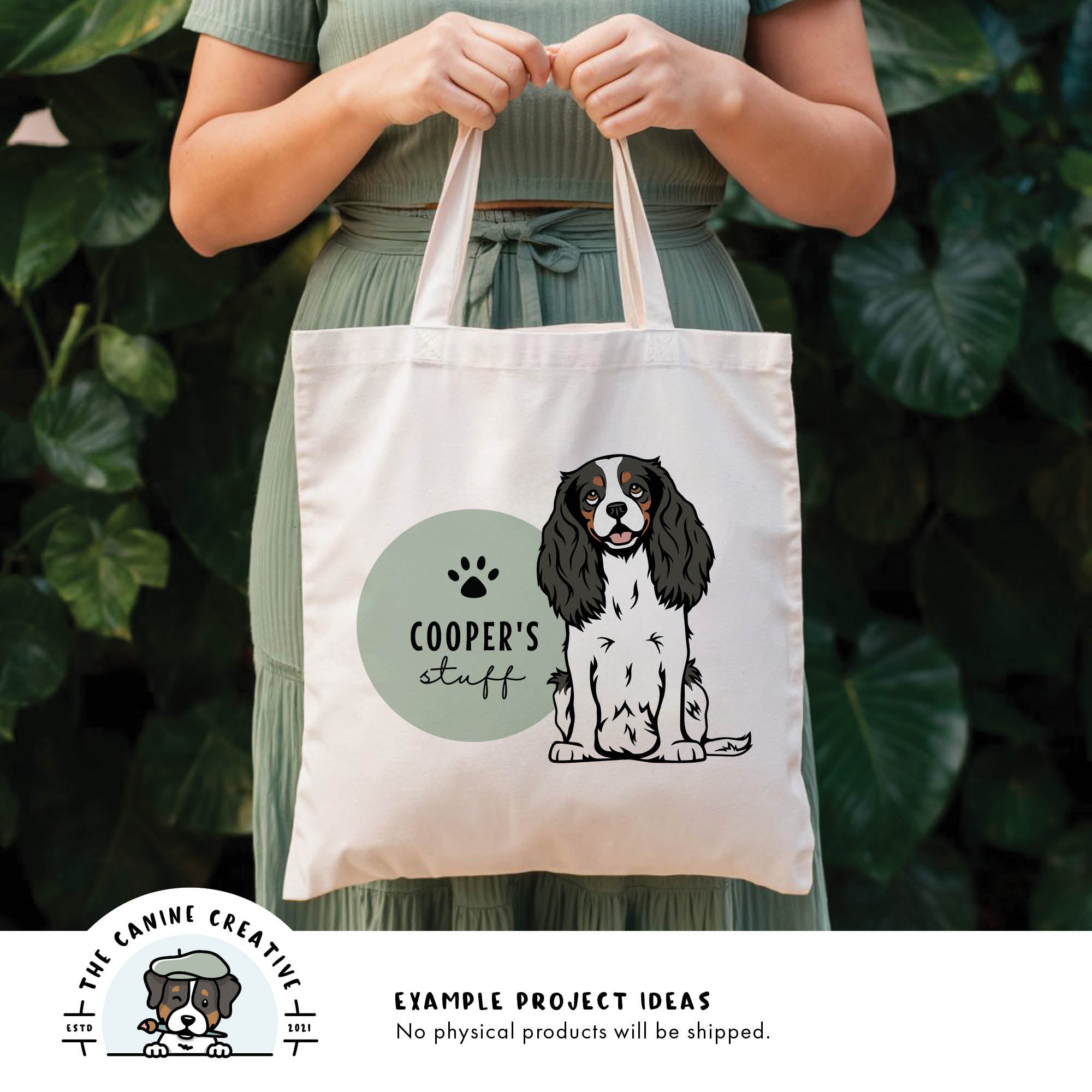 Example project idea showing design on a tote bag.