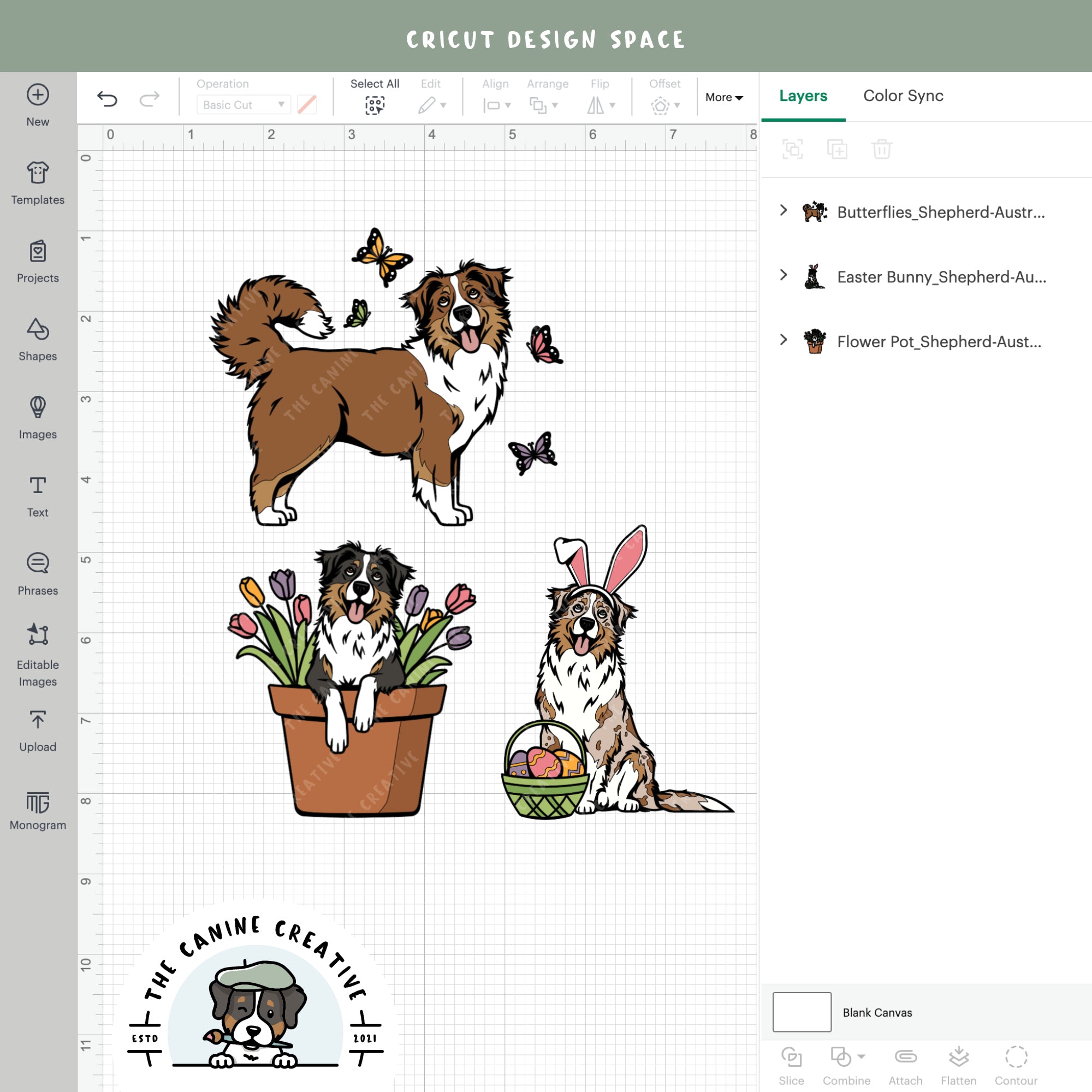 Screenshot showing design layers inside Cricut Design Space.