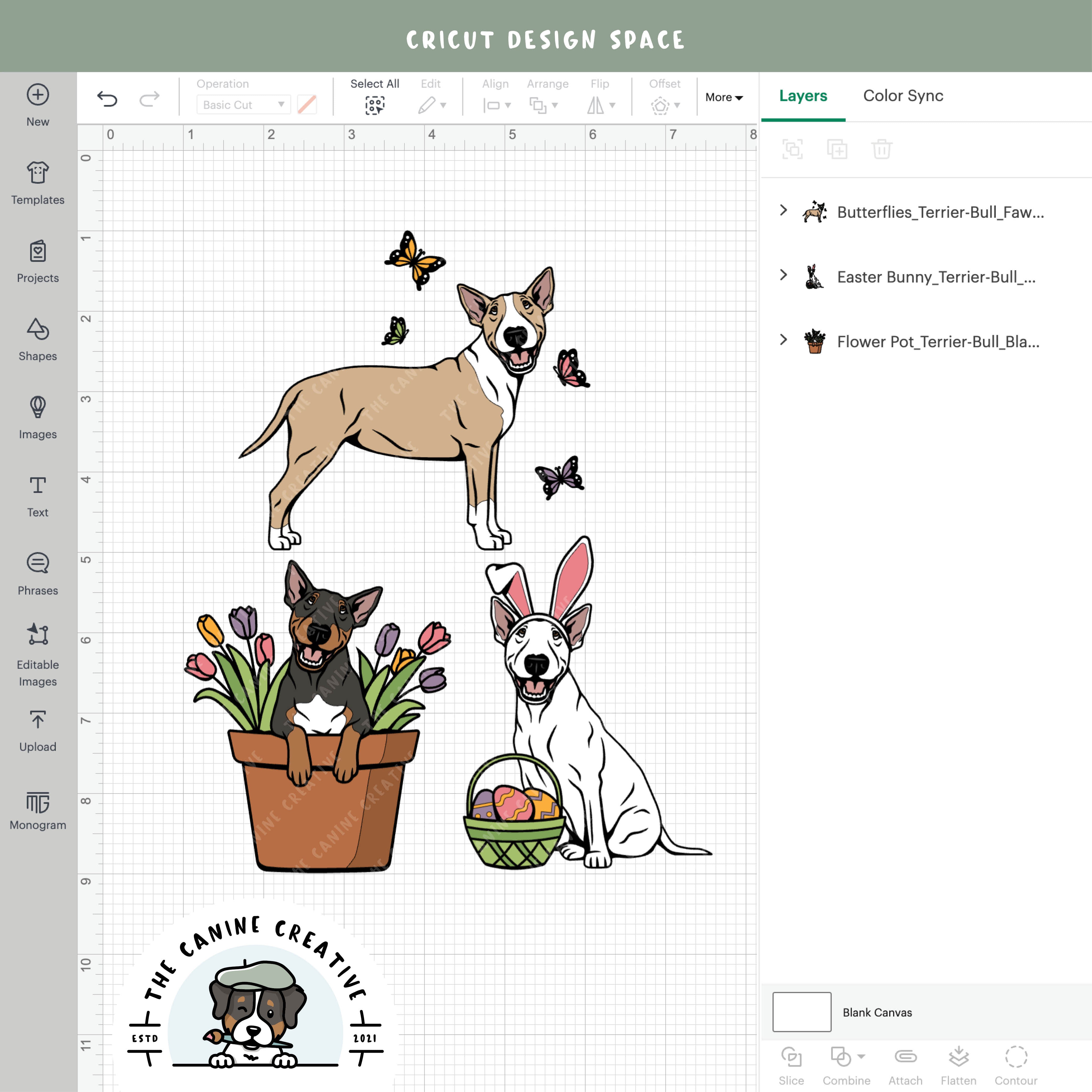 Screenshot showing design layers inside Cricut Design Space.